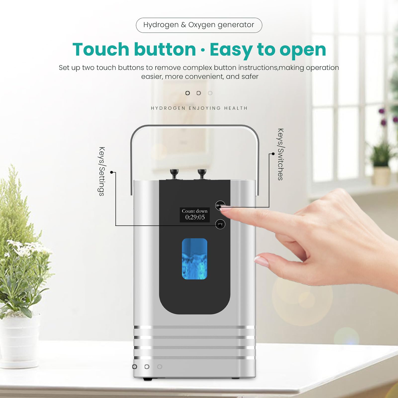 Amazon.co.jp : ASHLGQB ポータブル水素吸入器、99.99%高濃度