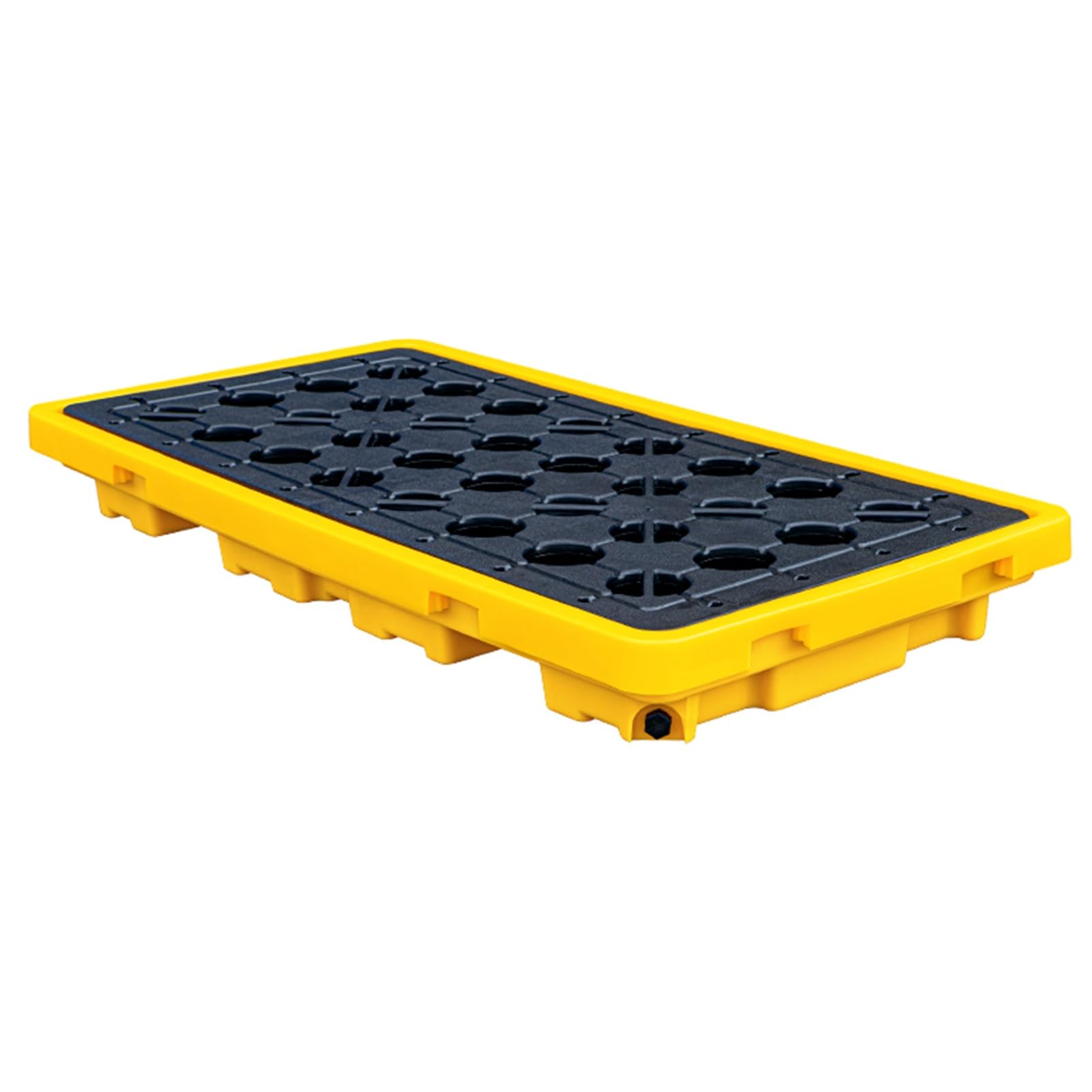 Spill Containment Platform,Modular Spill Containment Platform, Leakproof Polyethylene Pallets With Flat Top Grating, Yellow And Black, Ideal For Oil Drums In Warehouses,51.18x26.77x5.91in/130x68x15CM