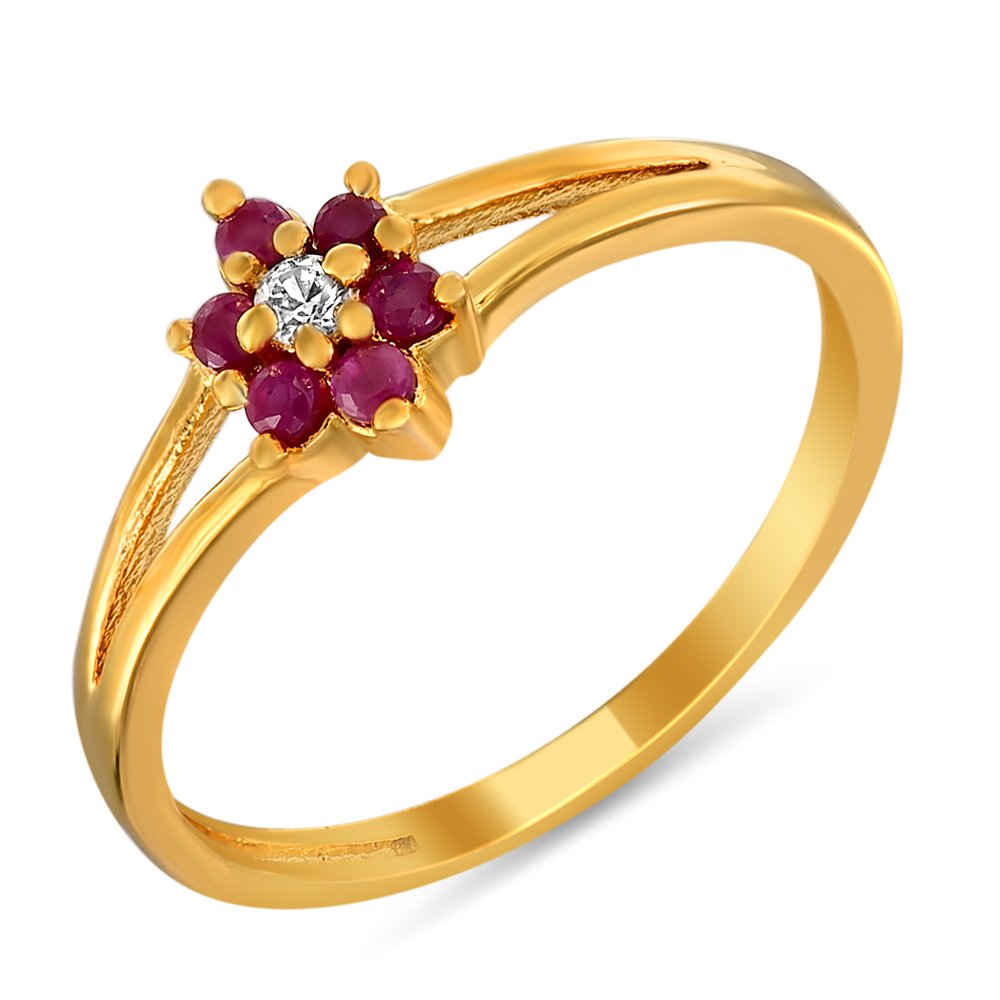 Mahi Ruby & CZ 24K Gold Plated Fashion Finger Ring for Women FR1100298G10 (B00K9QZLP4) Amazon Price History, Amazon Price Tracker