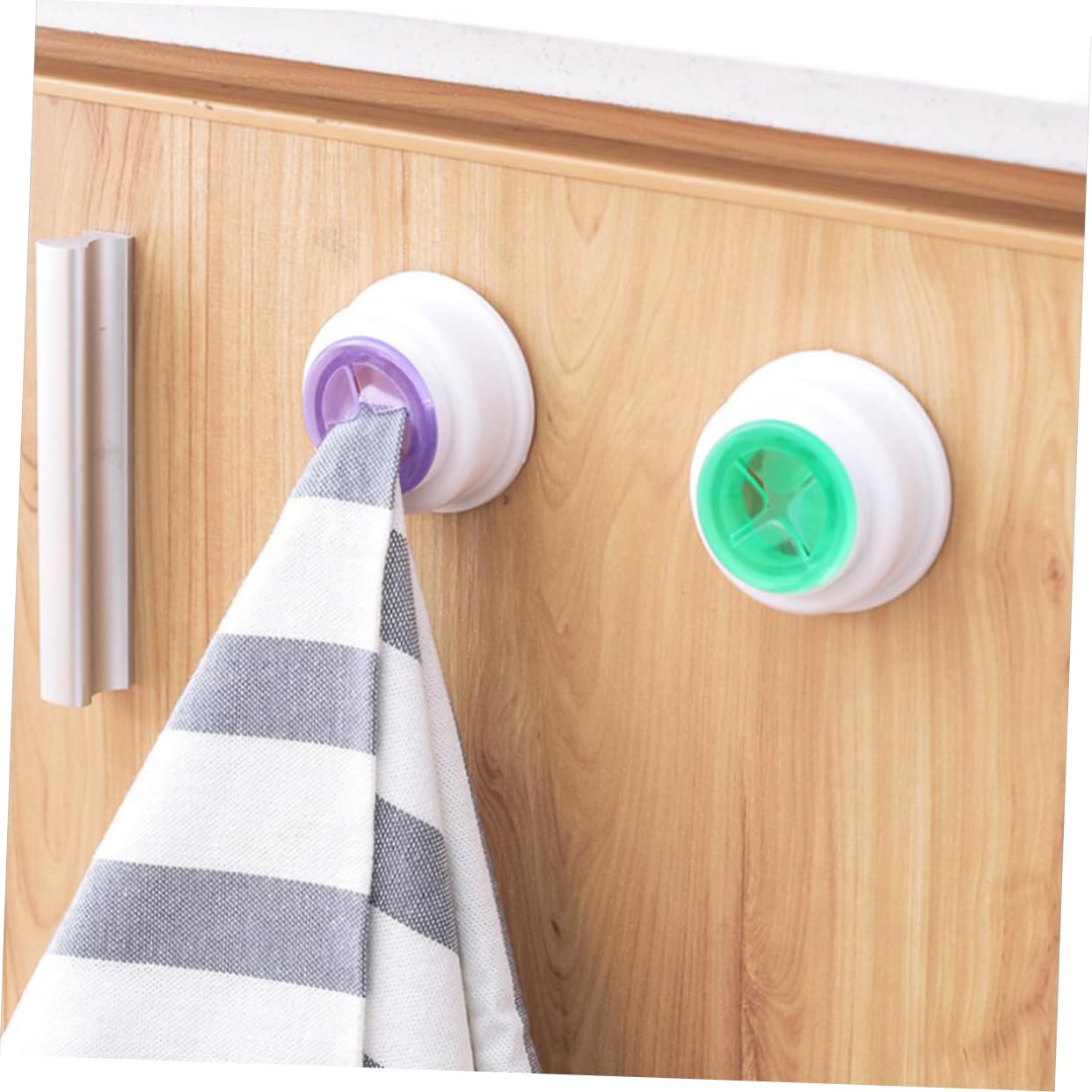 Cabilock 4Pcs Self Adhesive Towel Clip Hook Kitchen Bathroom Dishcloth Hanger Strong Adhesive Grip Holder for Easy Towel Storage Organization