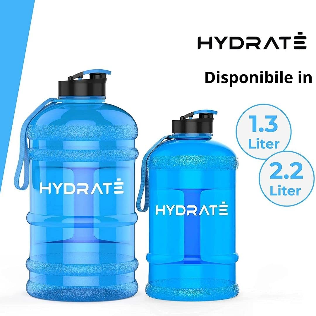 Borraccia Palestra XL 2,2 Litri - Senza BPA, Antiperdite, Con Coperchio A Chiusura Flip - Nero