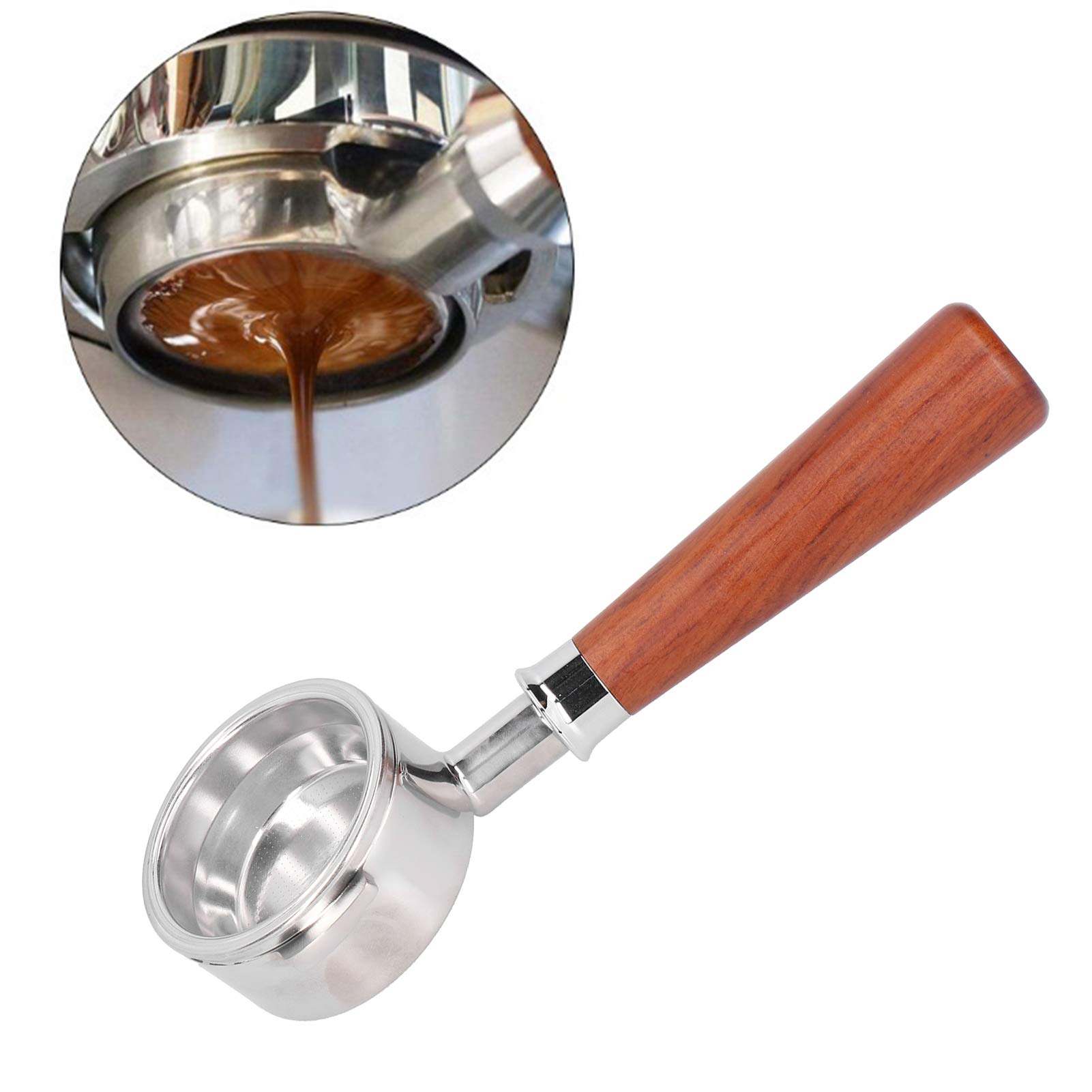 de café de Acero Inoxidable de 58 Mm con Empuñadura de Madera