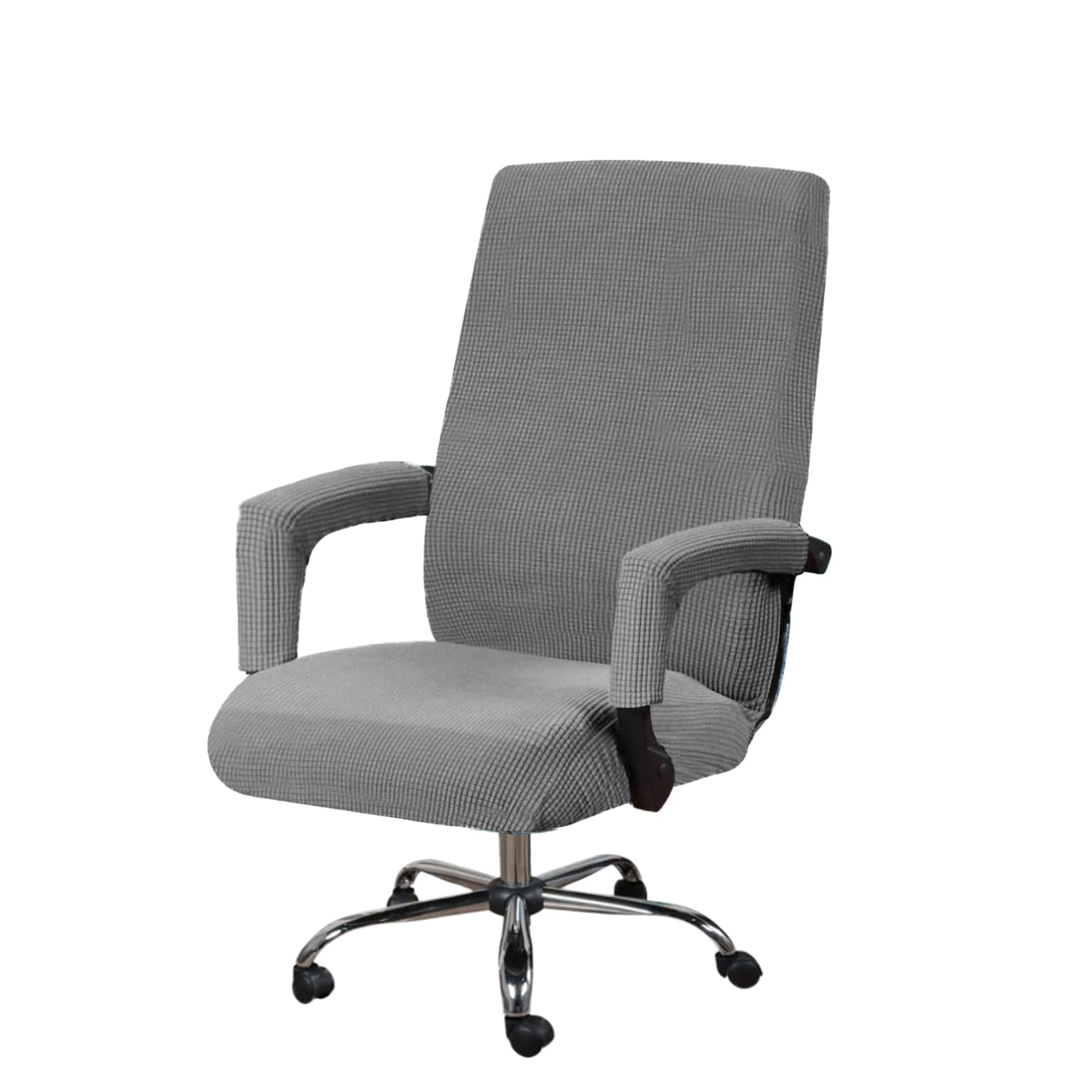 Housses de chaise de bureau d'ordinateur extensibles grand modèle gris clair