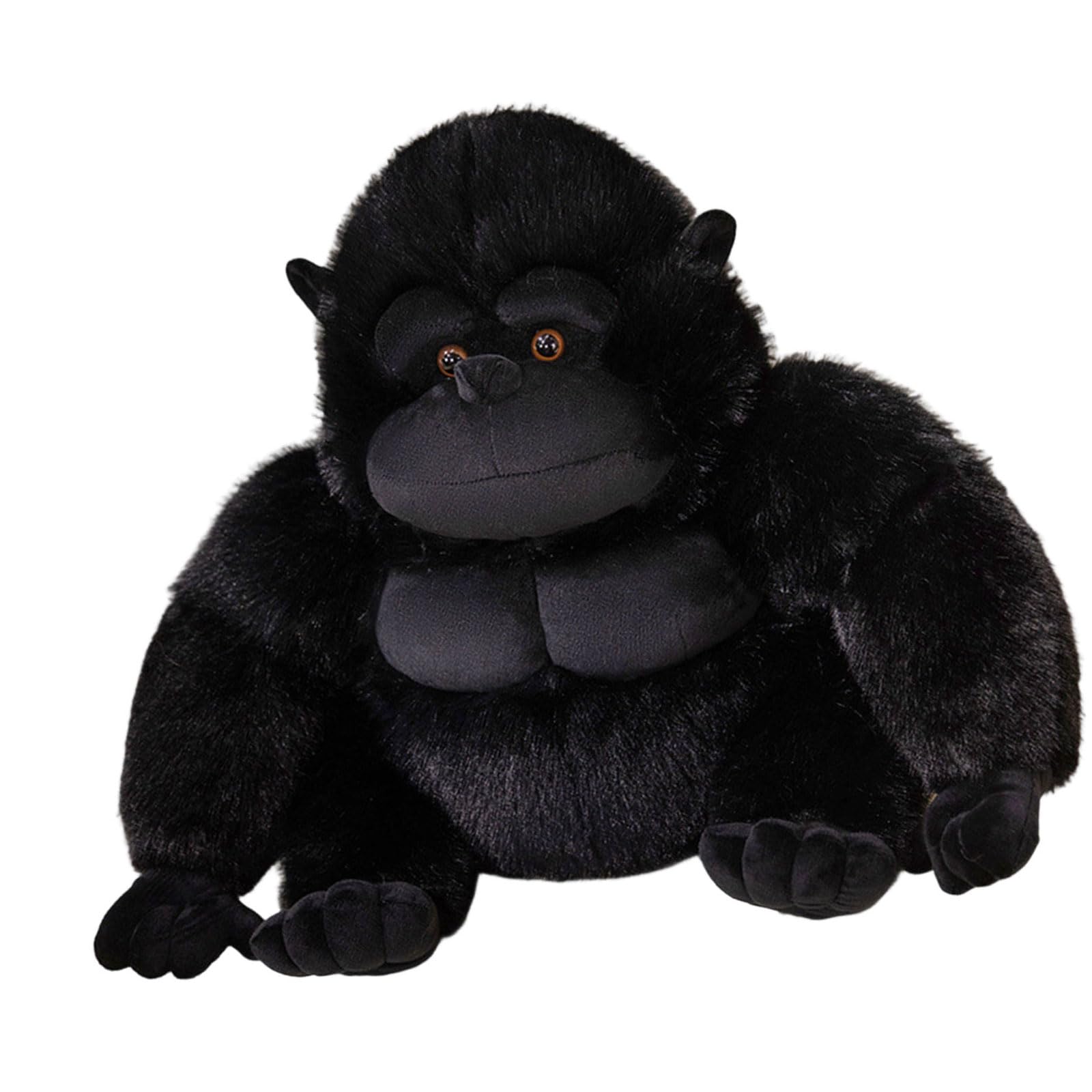 Kaeltsyn Monkey Furry Doll Backrest Pillow Stuffed Animals Cuddly Companion Cushion Suitable with Soft PP Cotton Filling Modern Black Monkey Pillow