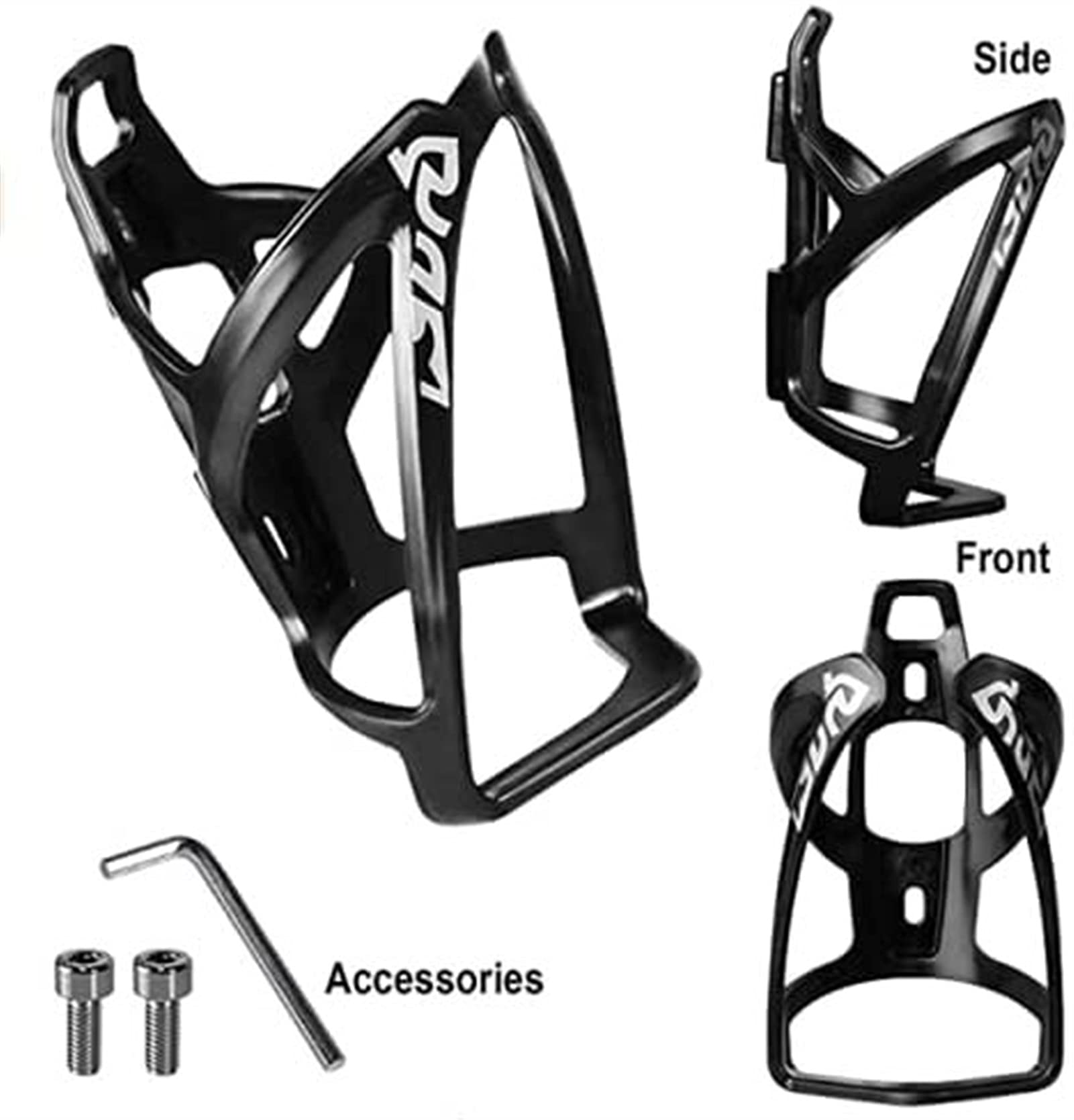 WJJ Fahrradflaschenkäfig, Road Mountainbike, Wasserbecherhalter, Flaschenkäfig, Reitausrüstung Zubehör, Universal-Flaschenkäfig (2 Stück) (Color : Black)
