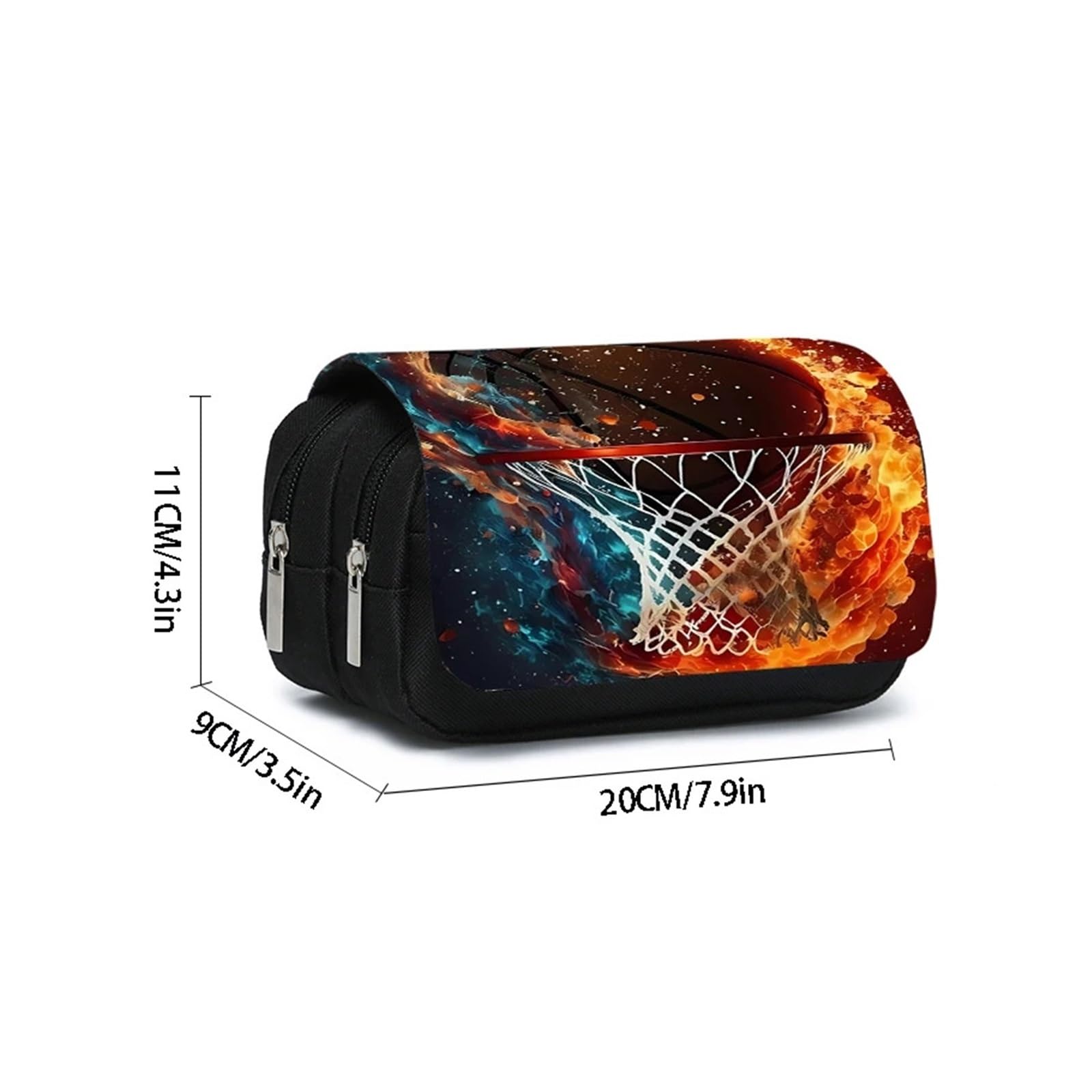 Portapenne da basket for la scuola | Flip a doppio strato, cartone animato 2D, regalo for bambini, organizer for cancelleria(A)