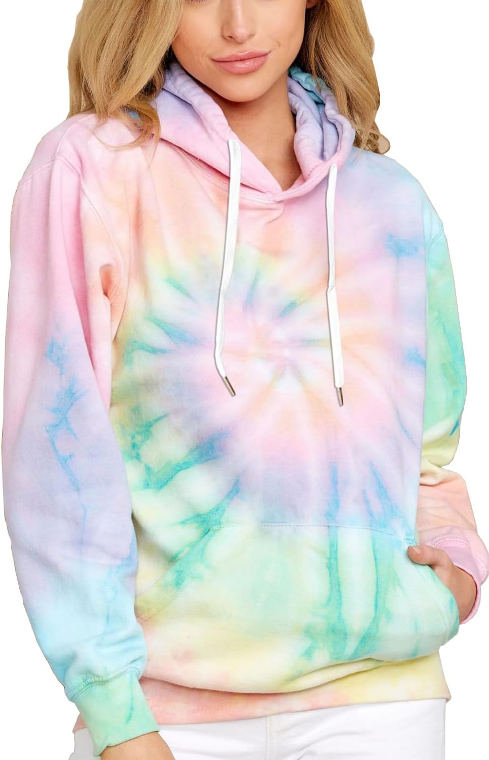 YOCUR Womens Fall Hoodies Casual Sweatshirt Tie Dye Lightweight Long Sleeve Sweaters Tops