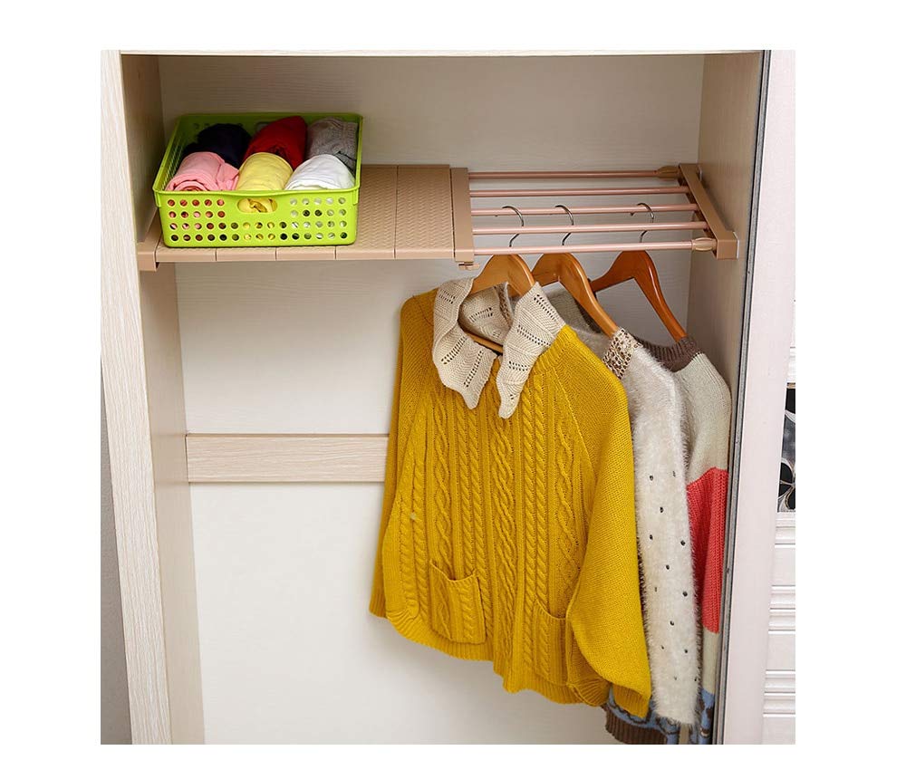 Estantería blanca extensible extensible de 50 a 80 cm, separador para armario de guardaroba, compartimento organizador de almacenamiento Brillabenny