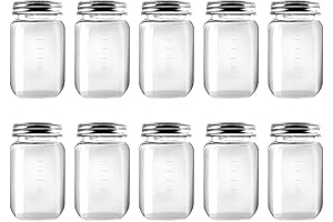 novelinks 16 Ounce Clear Plastic Jars Containers With Screw On Lids