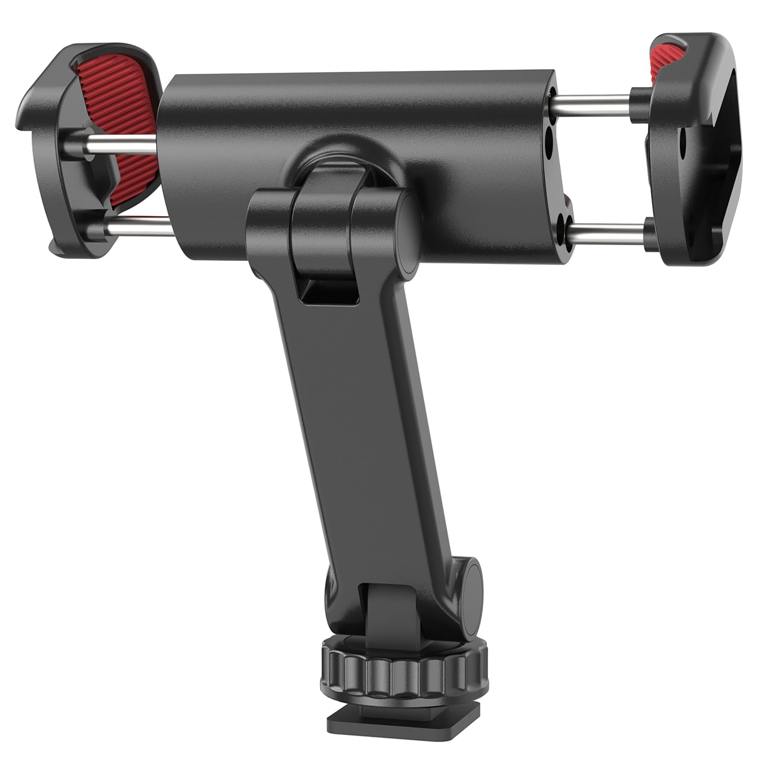 Phone Tripod Mount Holder for iPhone - 2 Cold Shoe and 1/4" Screw, 360° Rotates and 180° Tilts Compatible for iPhone Android Sony Canon DJI Ronin S/SC Zhiyun Gimbals-image-19