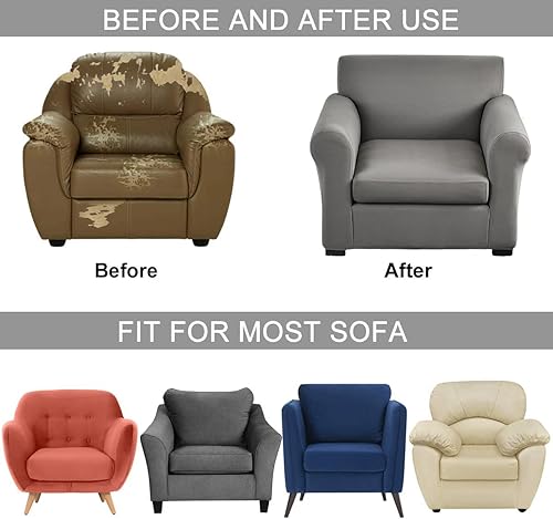 Miniatura 5 de CRFATOP Fundas elásticas para sillón, fundas para sofá, fundas para sofá, fundas para sofá, fundas protectoras de muebles con parte inferior