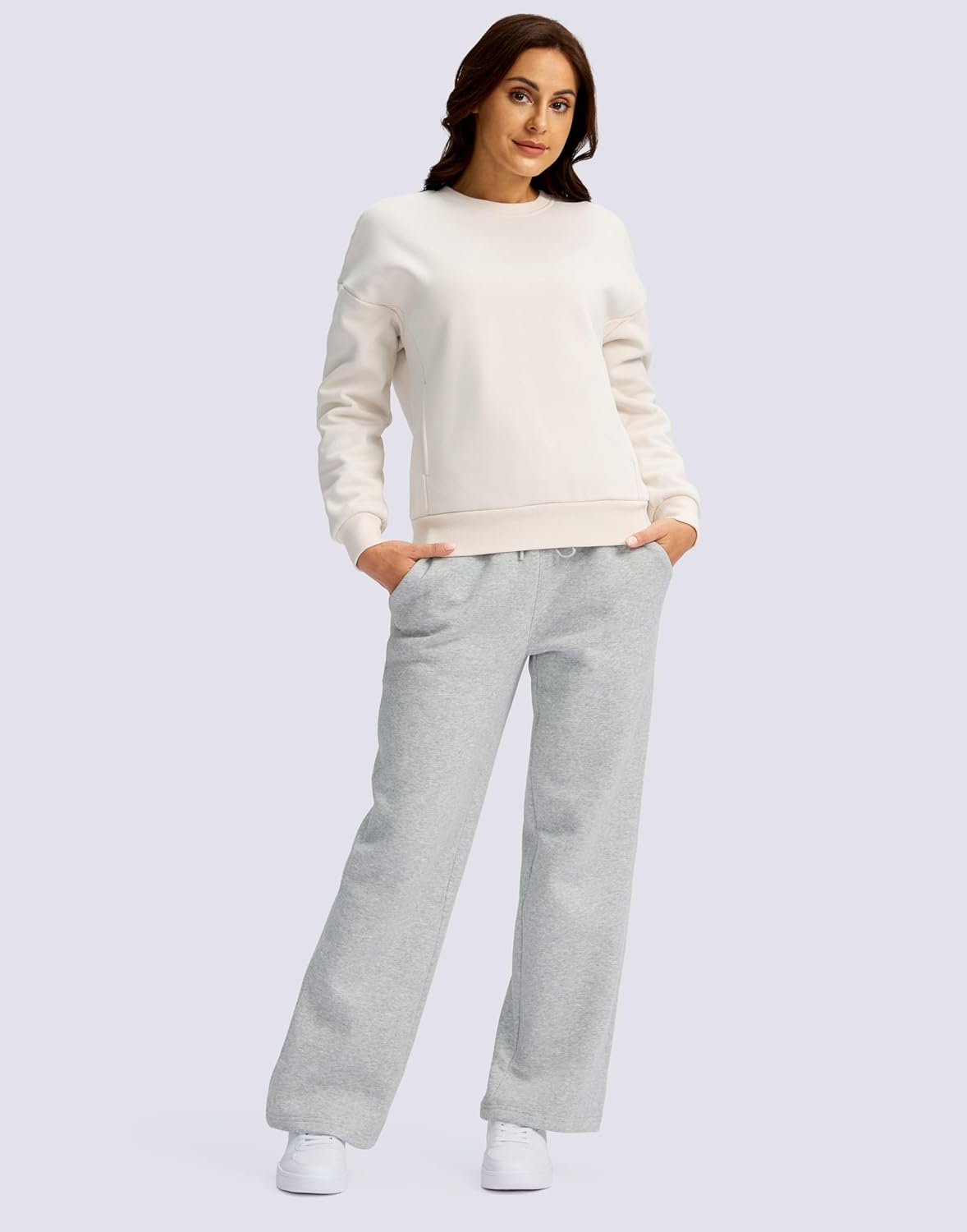 SANTINY Women's Fleece Sherpa Lined Sweatshirt Warm Winter Pullover Sweaters Cozy Thick Crewneck Sweatshirts with Pockets - Image 6