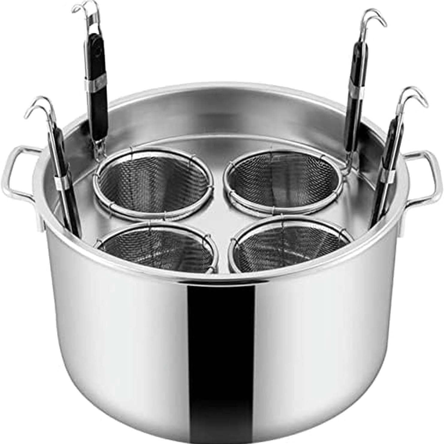 TYQMYSM Pasta Pot, Noodle Cooker | 4-Slot Multi-Strainer Soup & Hot Pot Set