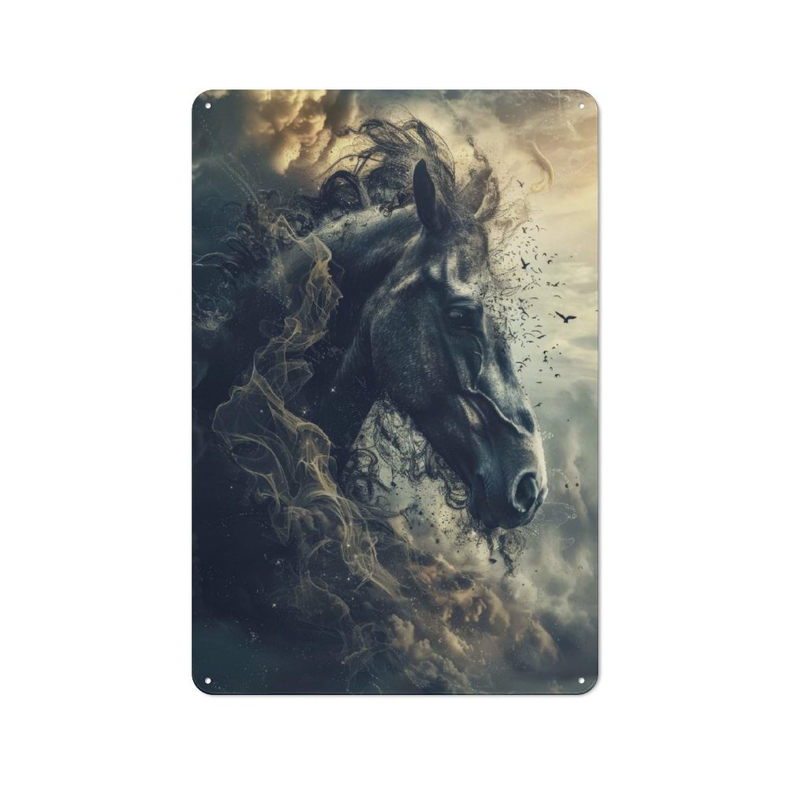 Surrealism Horse Metal Sign 30x20cm, Vintage Bar Wall Plaque for Diner, Restaurant, Shed Or Kitchen