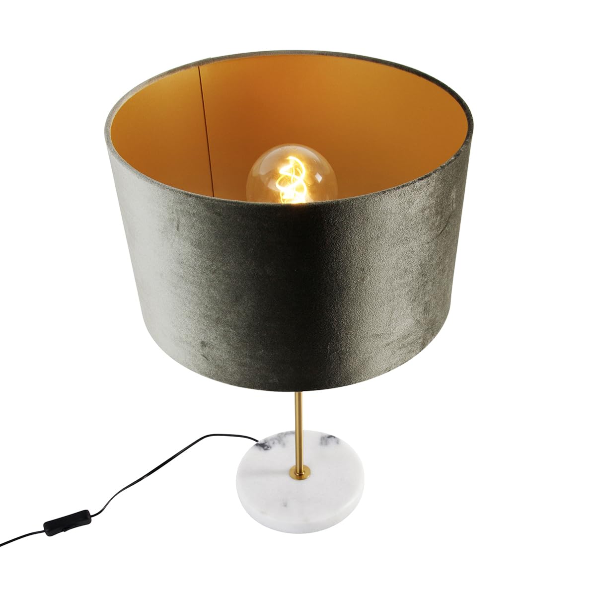 Qazqa lampada da tavolo con paralume ottone 55cm Kaso Shade