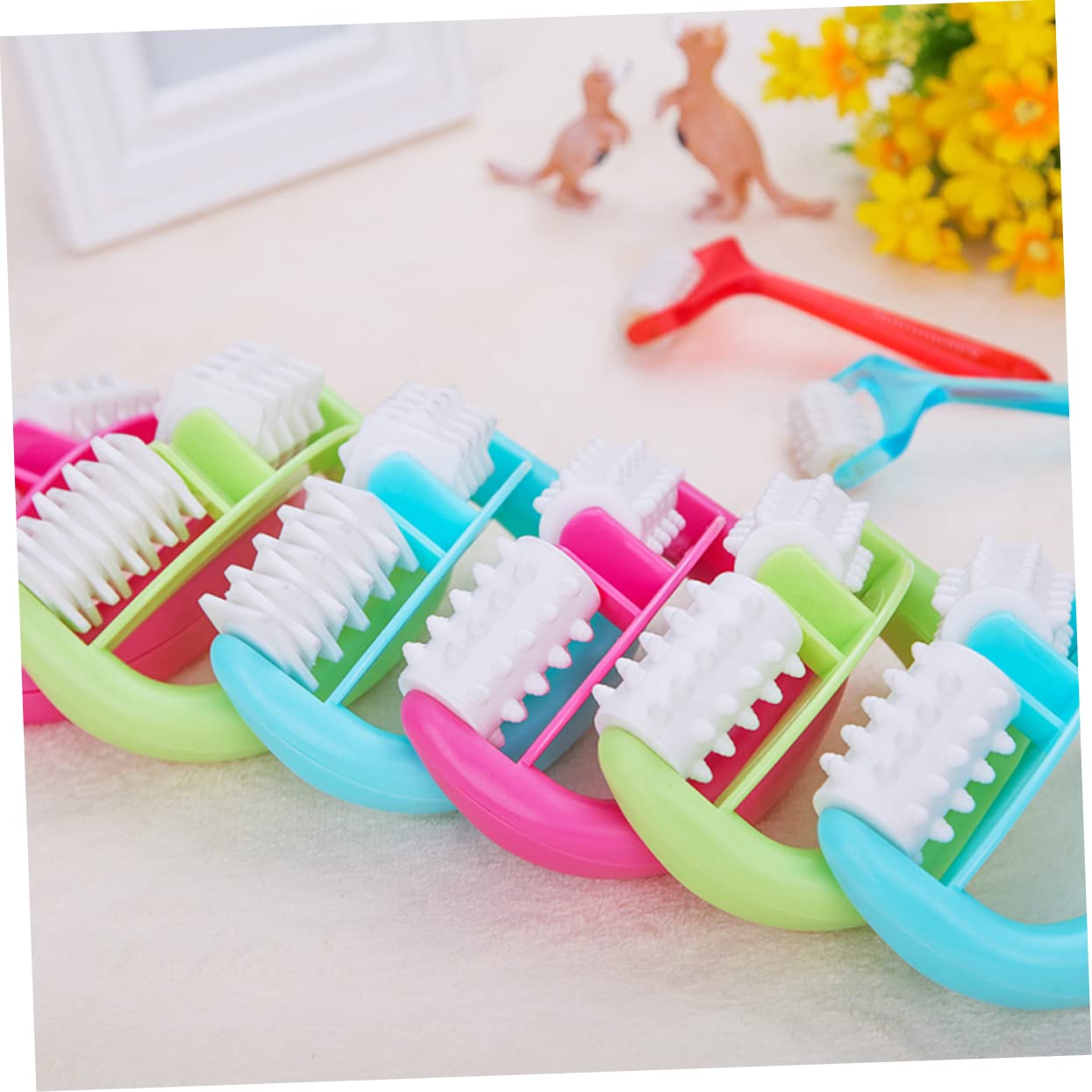 SEWOART Body Massage Roller Mitt Massage Roller Plastic Blue Pp TPE 13.5x8.5cm Blood Flow Relief