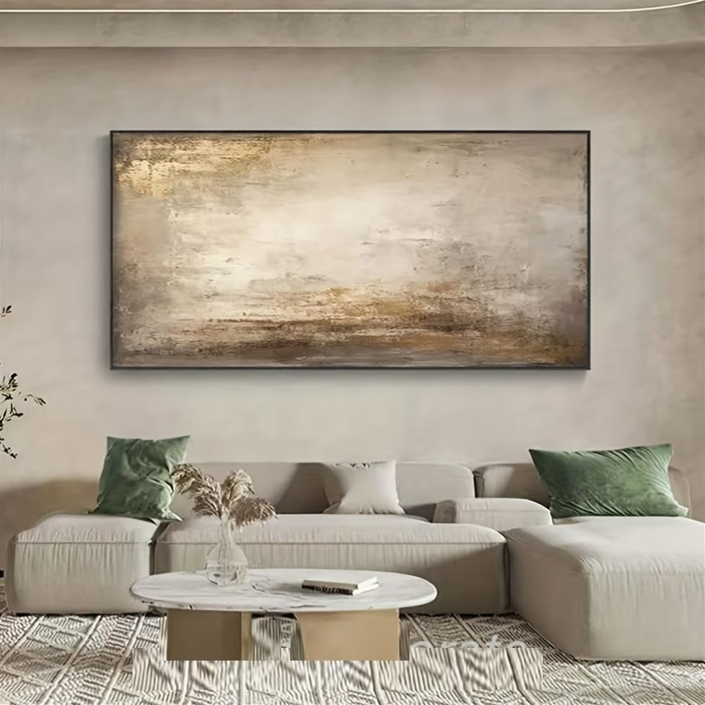 UUDEZO Oprawiony, bardzo duży, kolorowy, abstrakcyjny obraz ścienny do salonu, obraz na płótnie do dekoracji ścian (80 x 160 cm/(31 x 63 cali) / z czarną ramką
