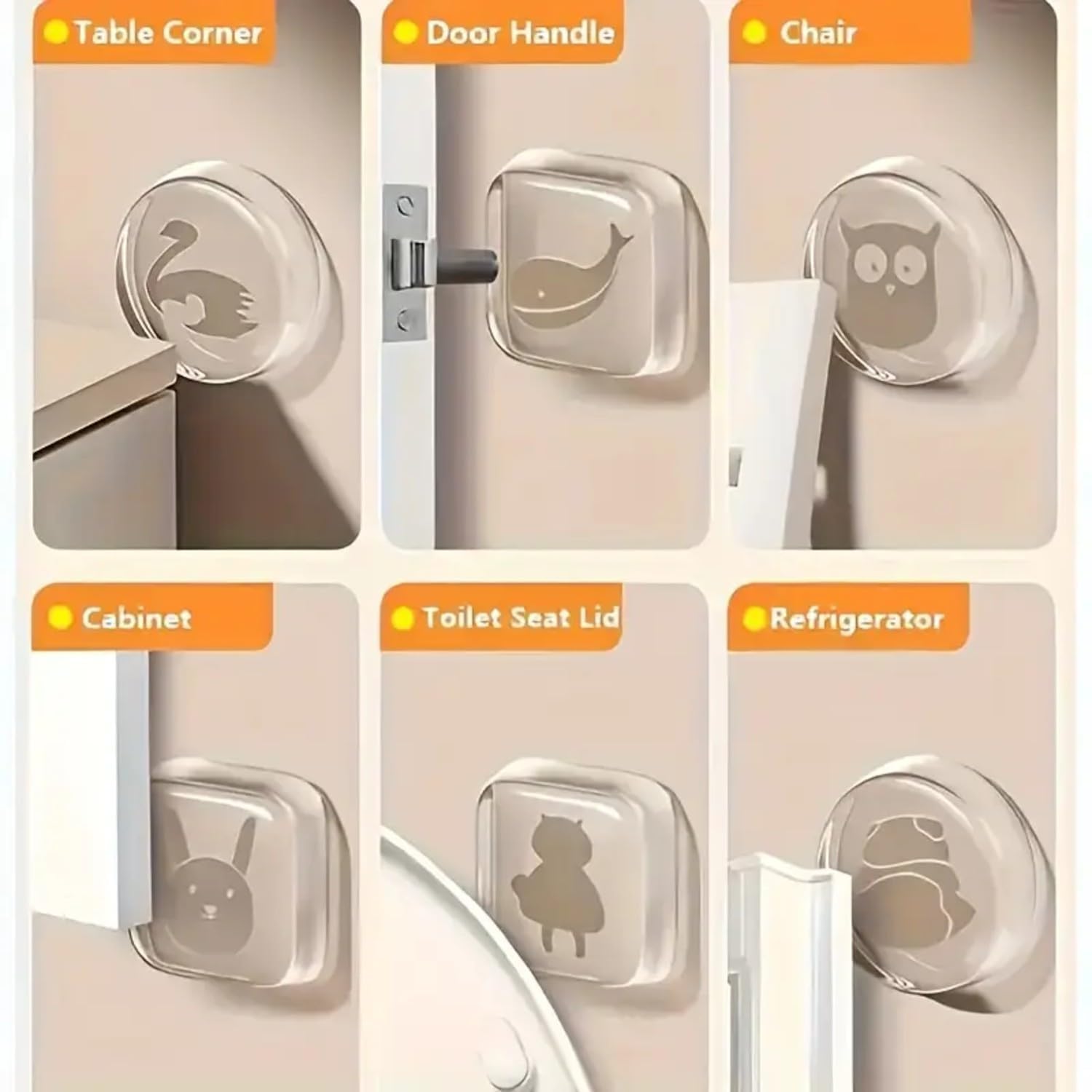CEPLO Door Handle Wall Protector,Self Adhesive Silicone Stopper, Clear Cushion Bumper, Clear Silicone Door Knob Silicone Door Protector for Home Wall Protector from Door Sofa Back (Pack of 4) 2