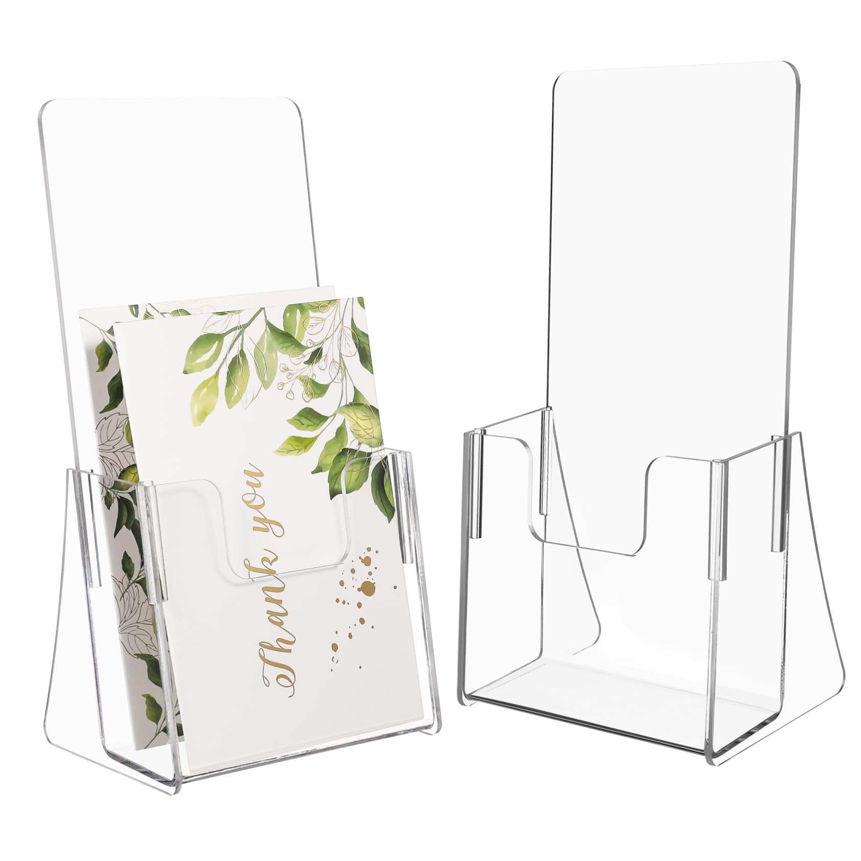 Porte-brochures en Acrylique Transparent, Lot de 2