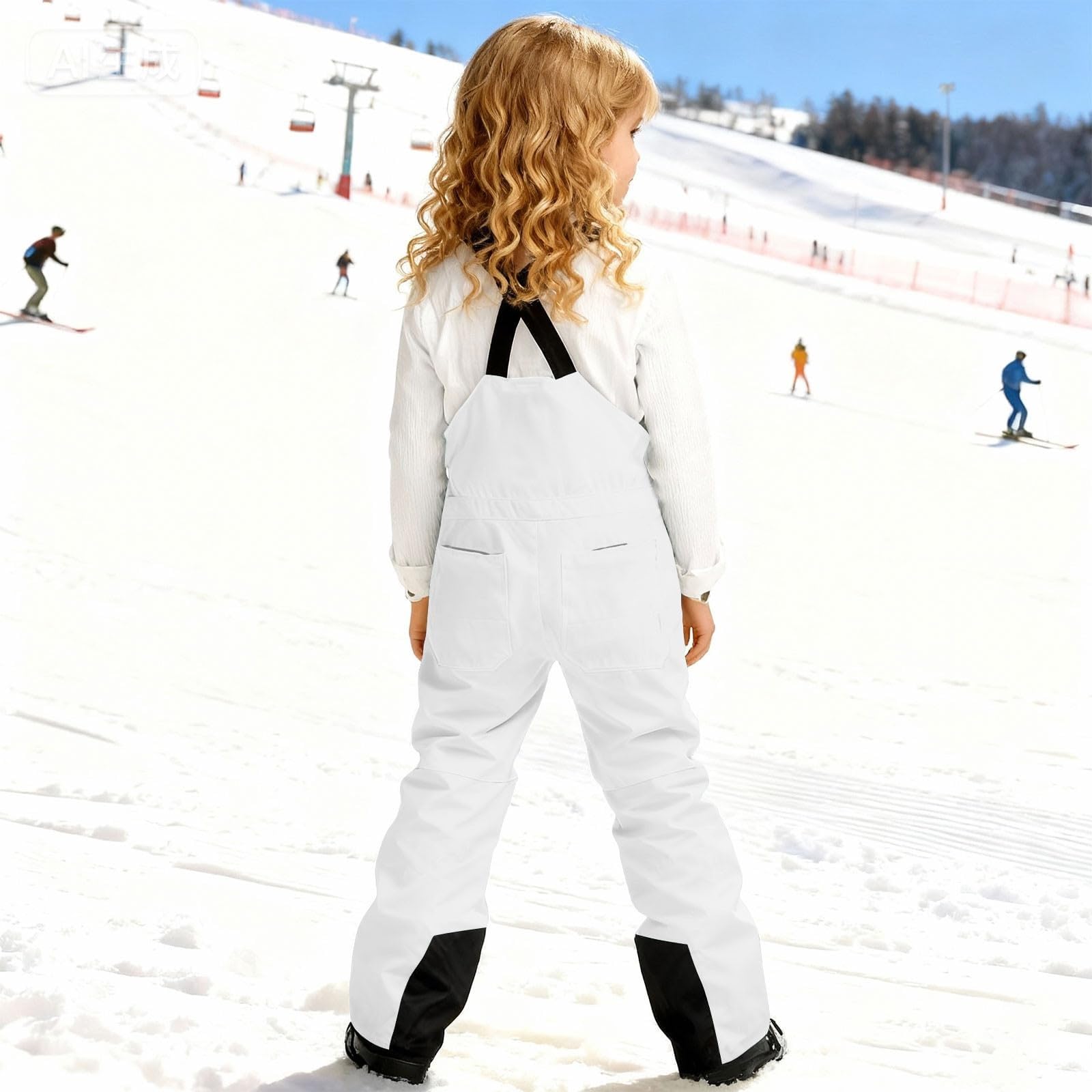 Tuta da neve isolata per ragazze, tutina da sci con salopette per sport invernali all'aria aperta