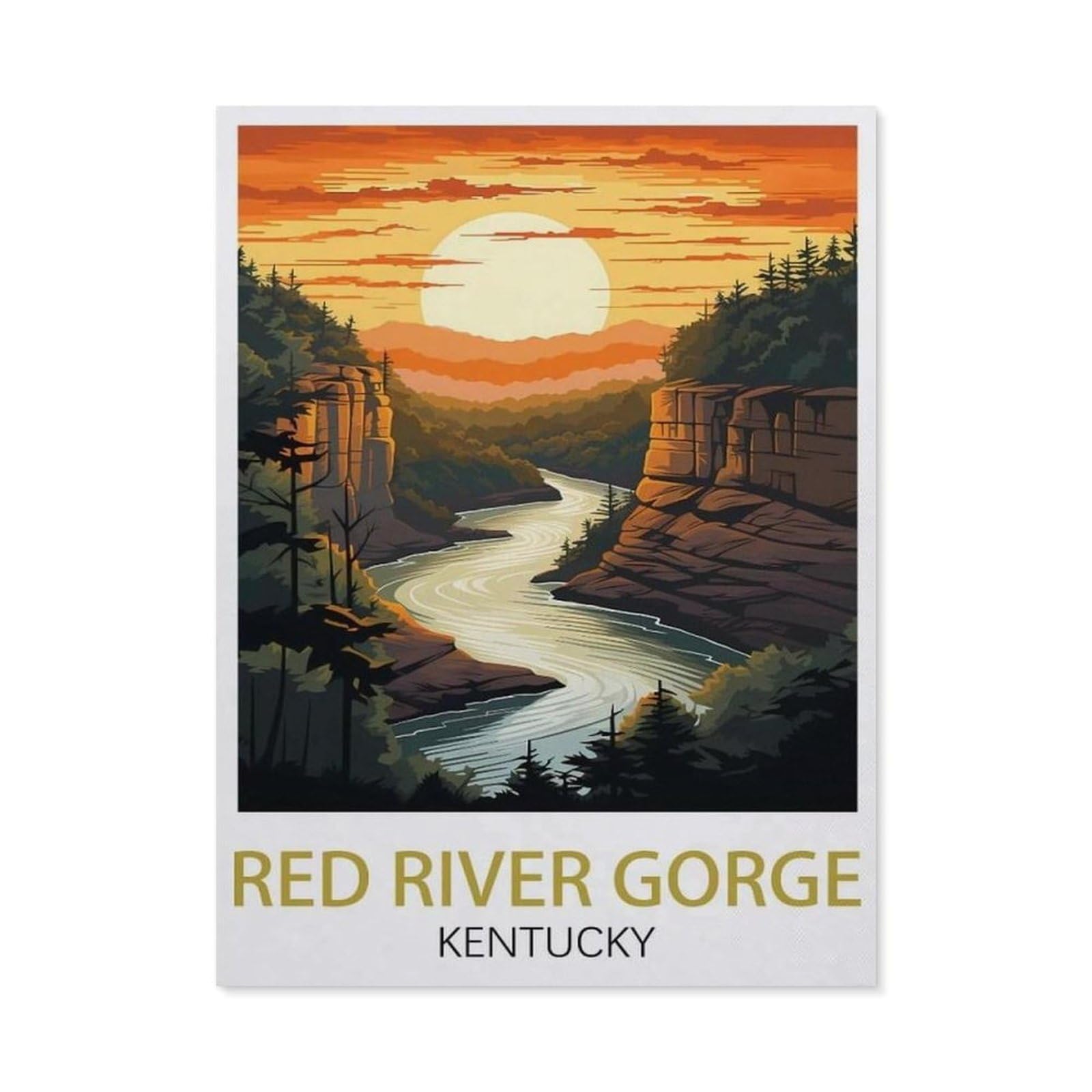 Metal Tin Sign，Red River Gorge Kentucky(15x30cm）
