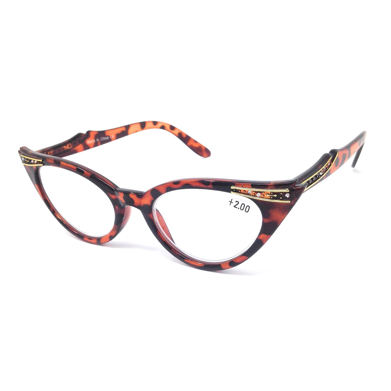 Dawnzen® Women Retro Style Reading Glasses Clear Lens Vintage Eyewear Spectacles Frame (+2.00)