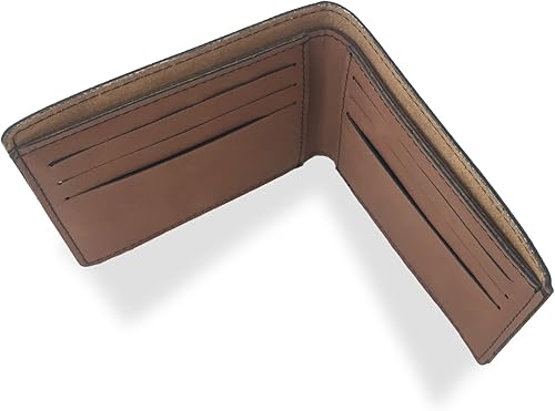 Miniatura 3 de SkunkWerkz Billetera de piel sintética, alce, grabado personalizado incluido, Marrón oscuro