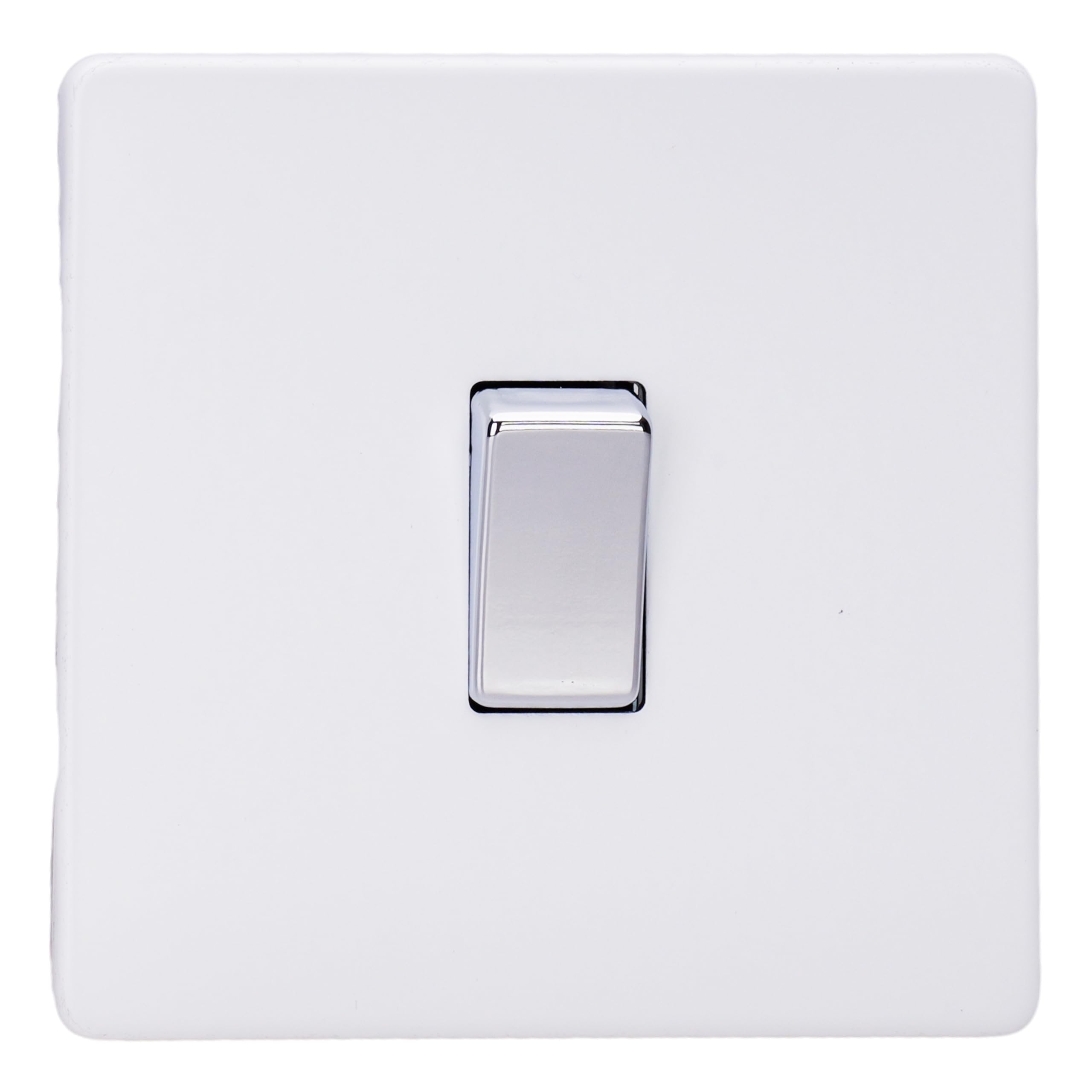 Varilight Single Rocker Light Switch Intermediate - Screwless Primed with Chrome Rocker, XDY7S.PD