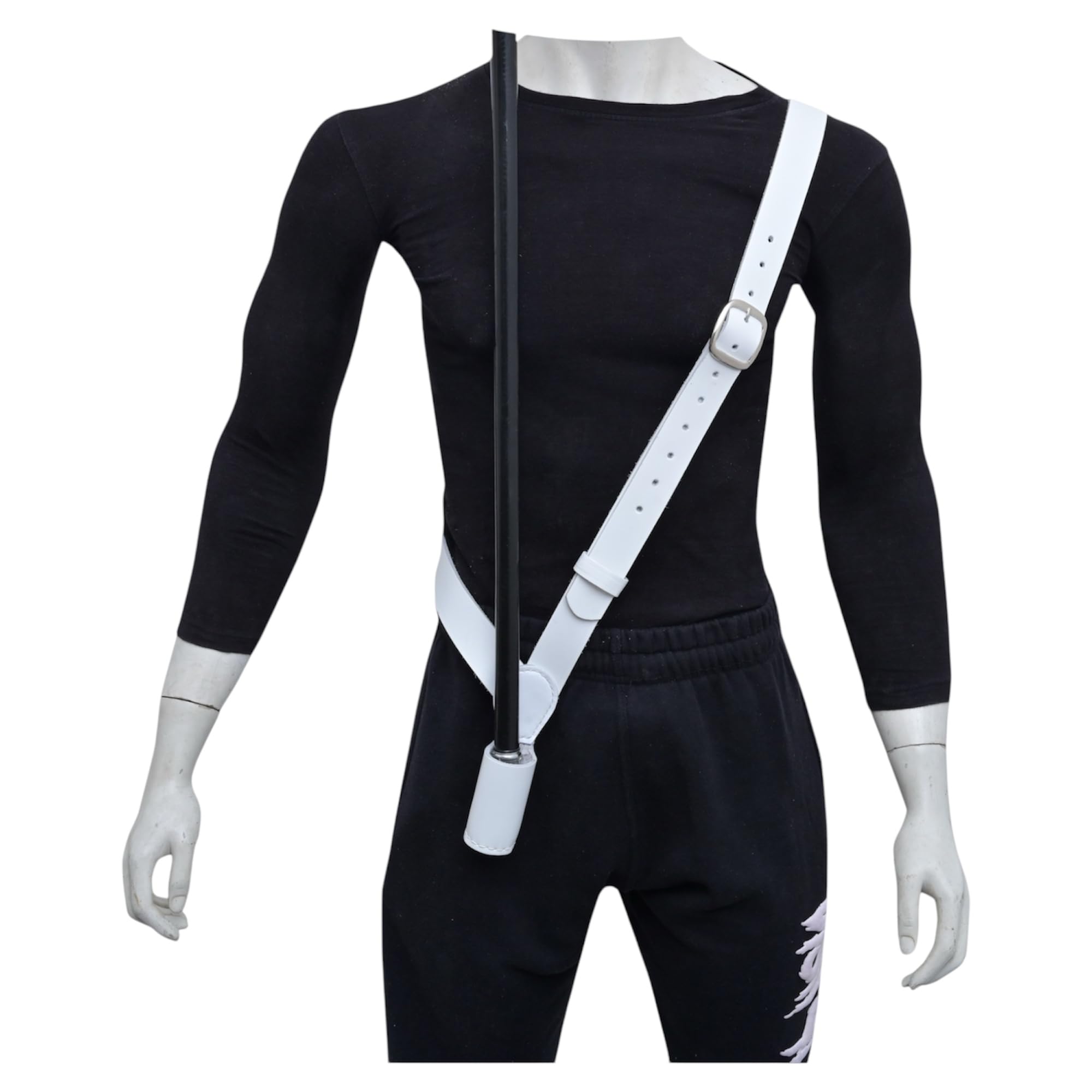 Support de mât de drapeau en cuir blanc, sangle d'épaule pour porte-drapeau, bande de défilé de cérémonie, garde d'honneur, sangle réglable en cuir véritable, blanc, taille unique