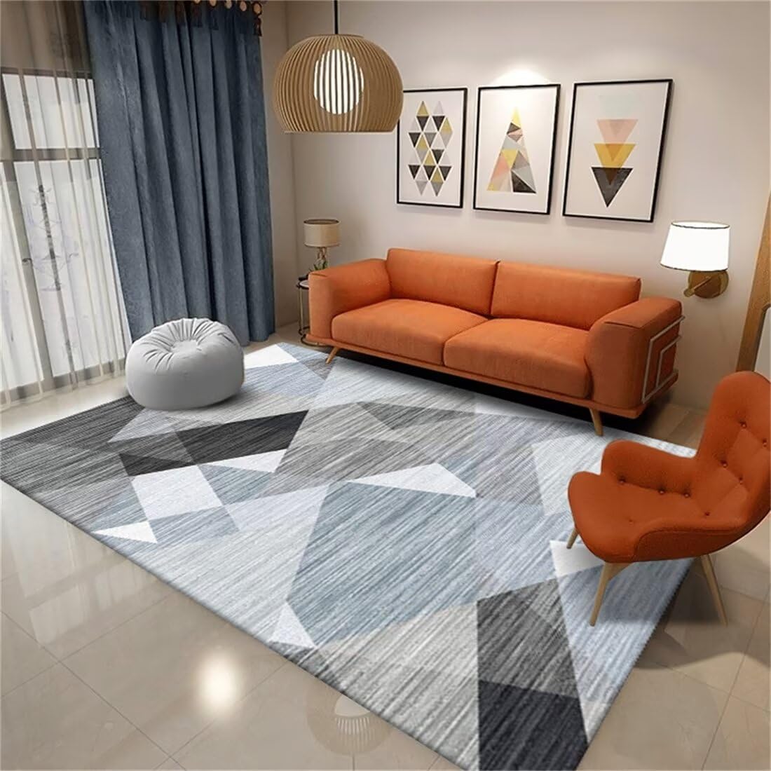 Tapis de chambre doux gris bleu 80x160cm grand tapis de sol de luxe