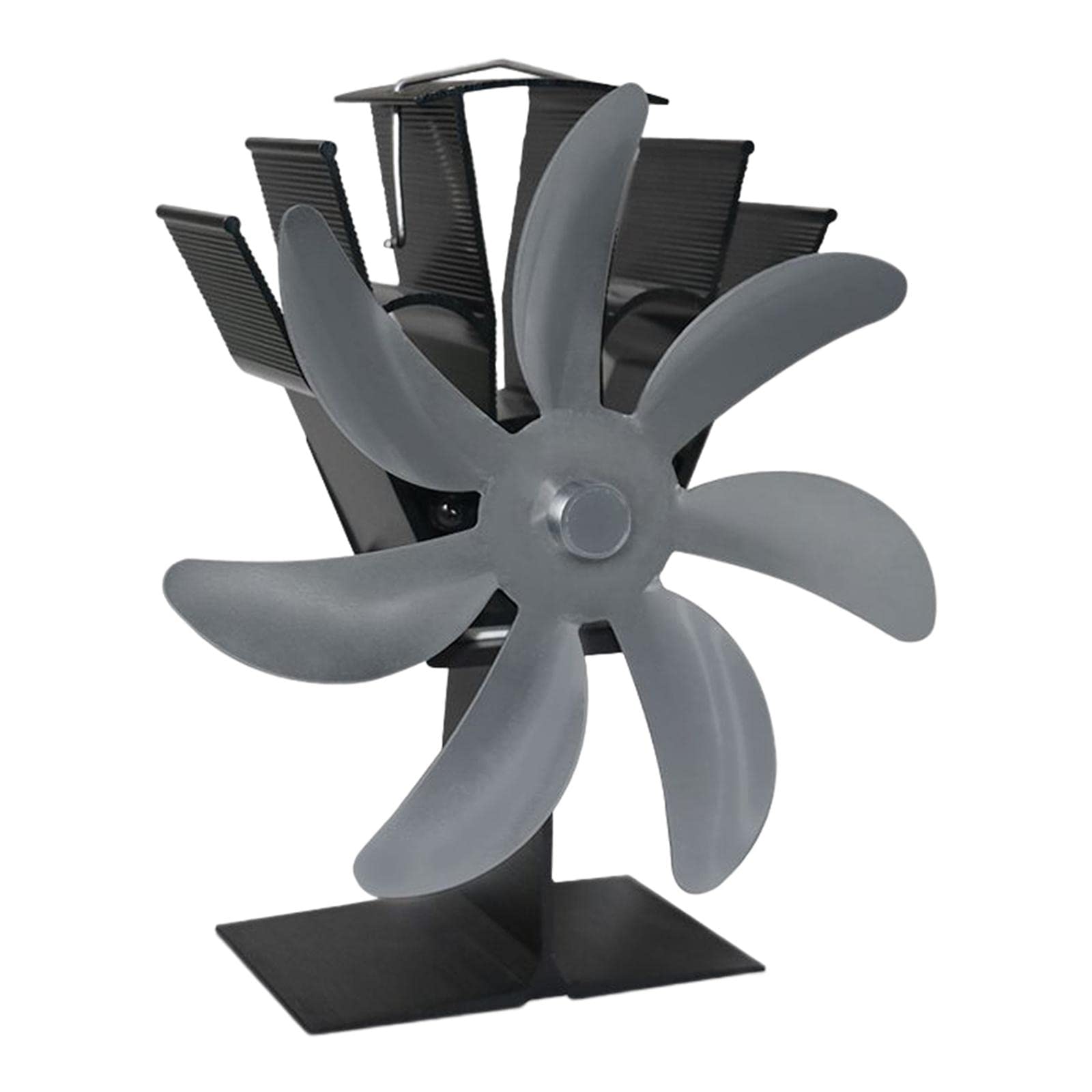 Sharplace 7 Ventilatore per a Legna Motore Silenzioso Alimentato dal Calore Circola Caldo/riscaldato Ventilatore per Stufa a Pellet/Legna/ceppi/Gas, Grigio