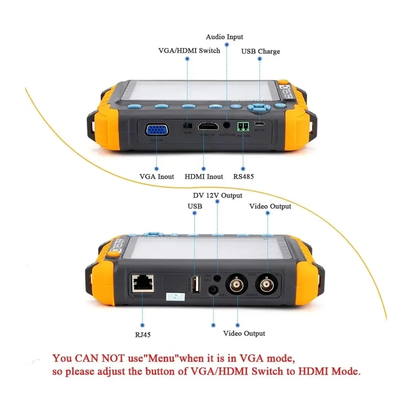 Tester per Telecamere CCTV, CCTV Tester Monitor Mini IV8W Monitor Portatile for Telecamera di Sicurezza Tester 8MP CVI TVI AHD Tester VGA Strumenti CCTV Monitor(IV5)