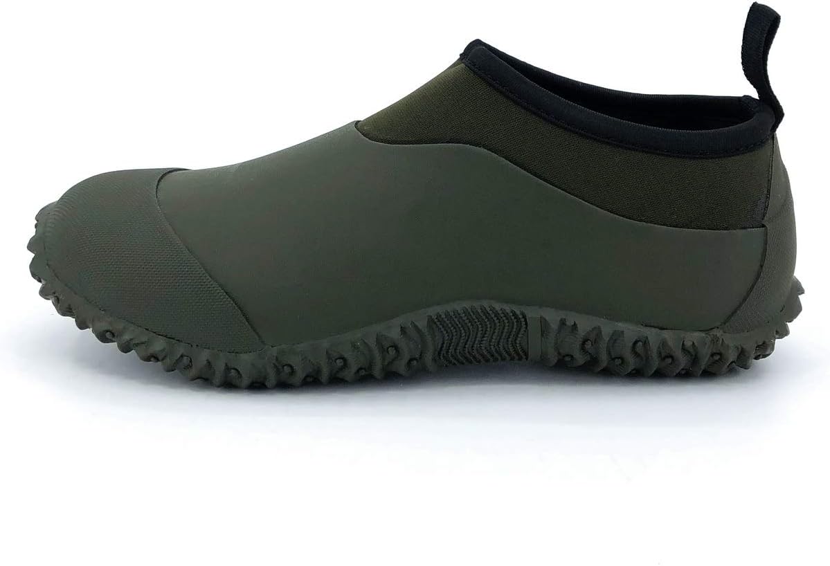 SYLPHID Men's Garden Shoes Women's Short Rain Boots Waterproof Neoprene Camo Camp Booties for Camping, Lawn Care, Gardening and Yard Work