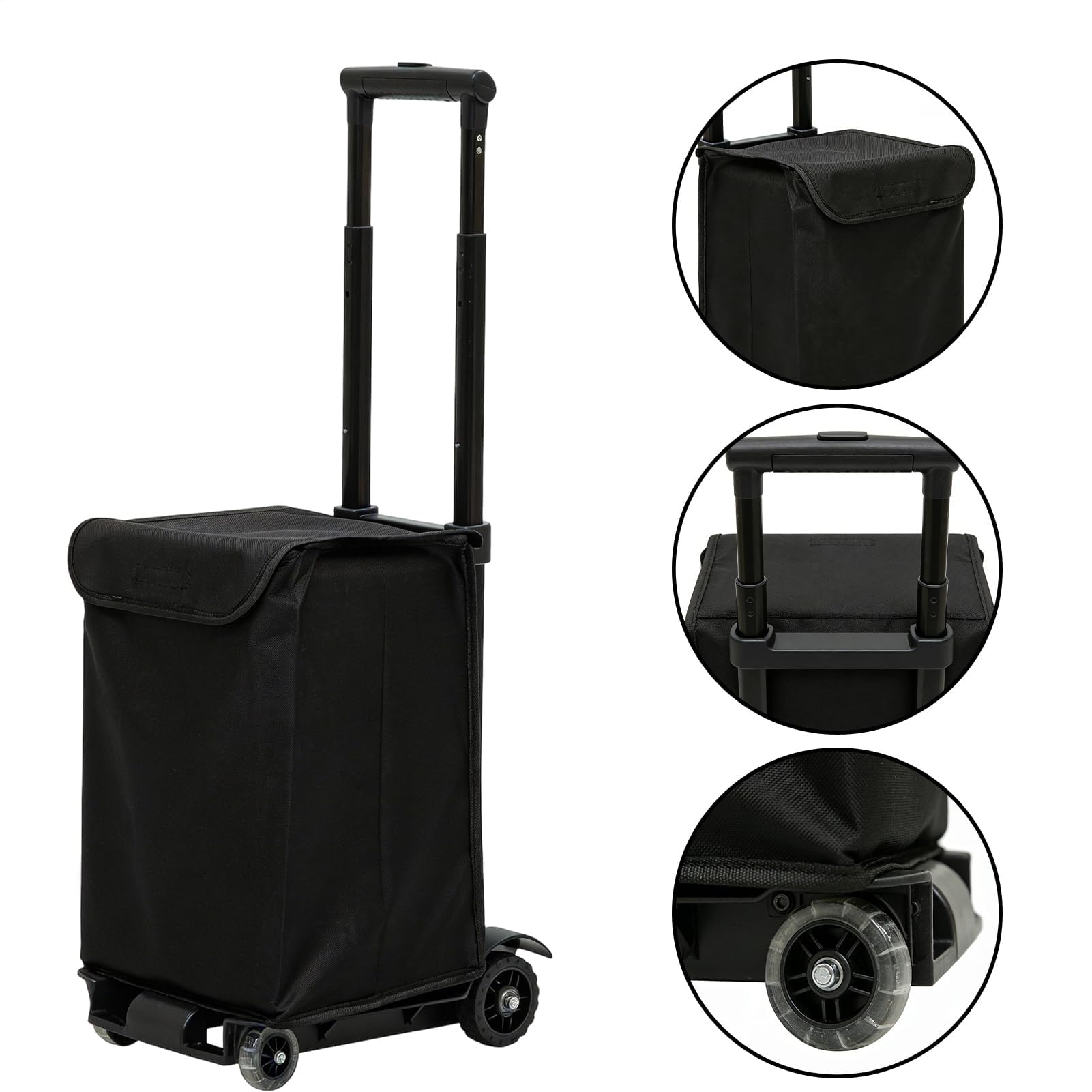 Carrello pieghevole per la spesa, con comoda impugnatura, 33 x 22,5 x 38 cm, carrello per la spesa leggero, carrello pieghevole a spinta, maneggevolezza adatta agli anziani, per supermercato e