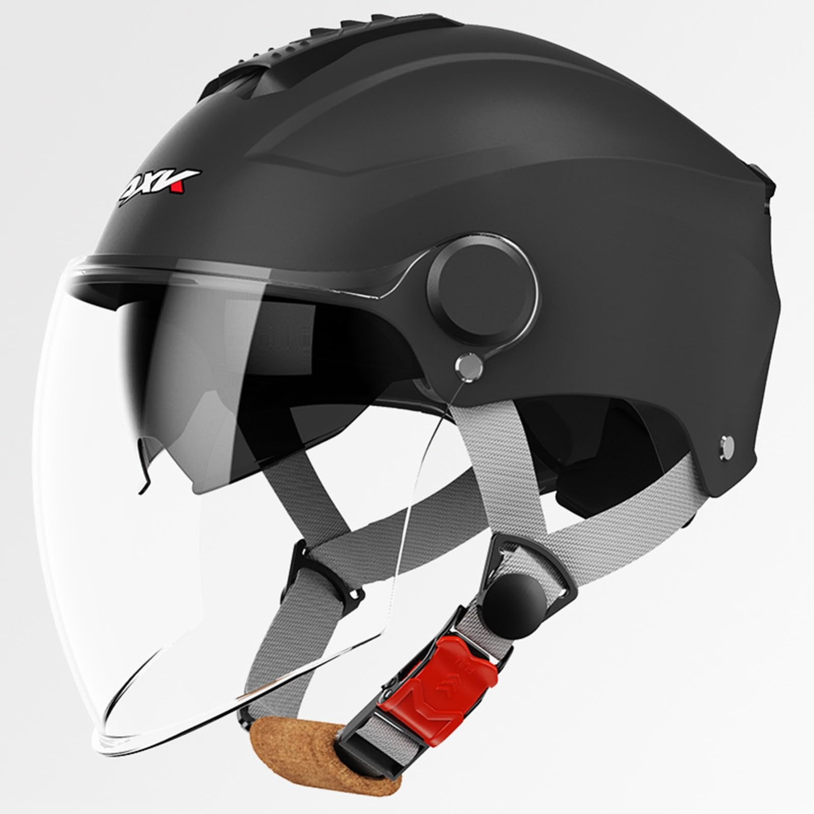 Demi Casque Casque Moto avec Visière Vintage Casque Bol Homologué ECE Casque Mobylette Ouvert Demi Casque Homme Femme Casque Jet pour Cruiser Hélicoptère Scooter