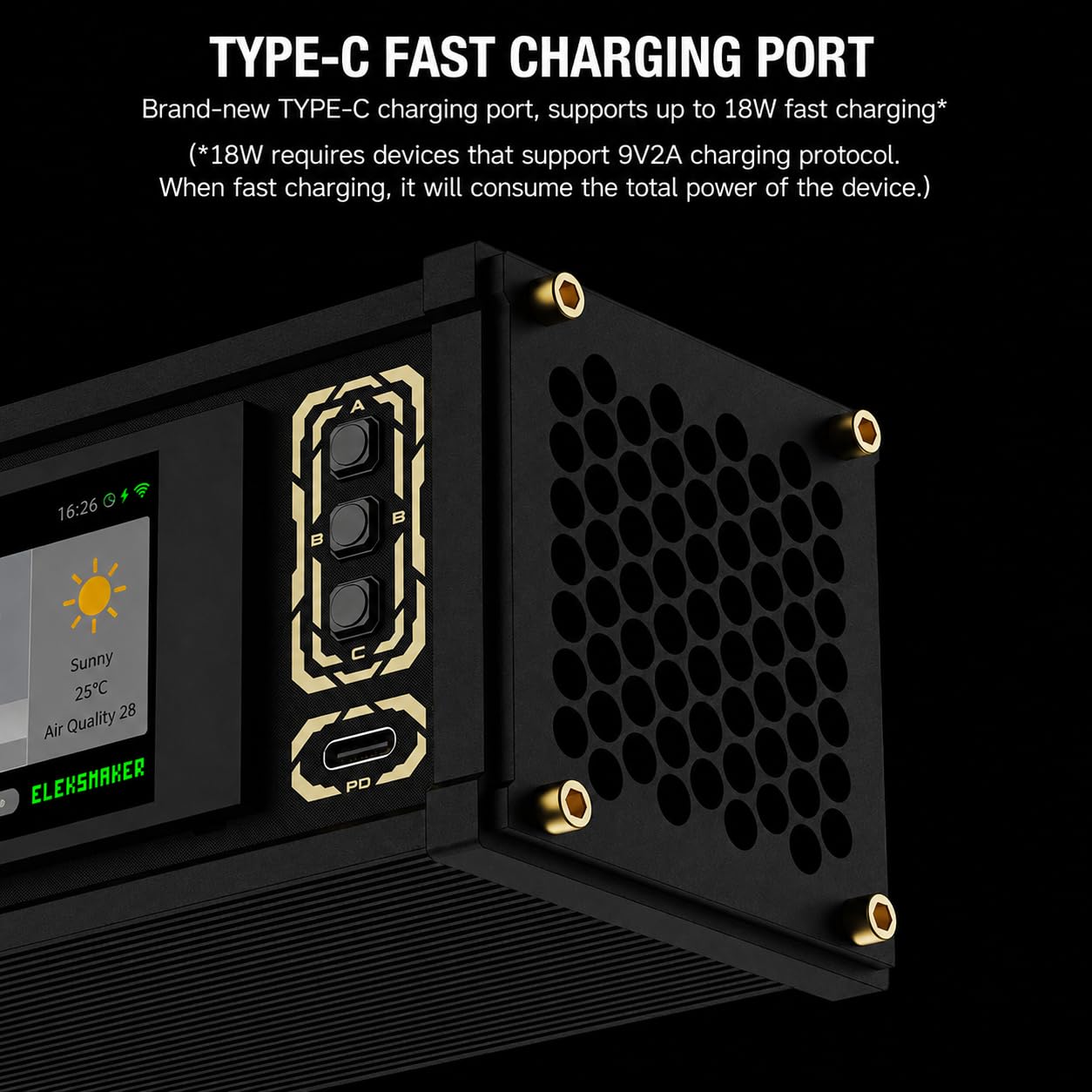 8-portowa stacja dokująca USB, 72 W USB Power Hub, 4 niezależne przełączniki dźwigniowe, wyświetlacz IPS 2,4", inteligentny kontroler zarządzania energią do urządzeń stacjonarnych