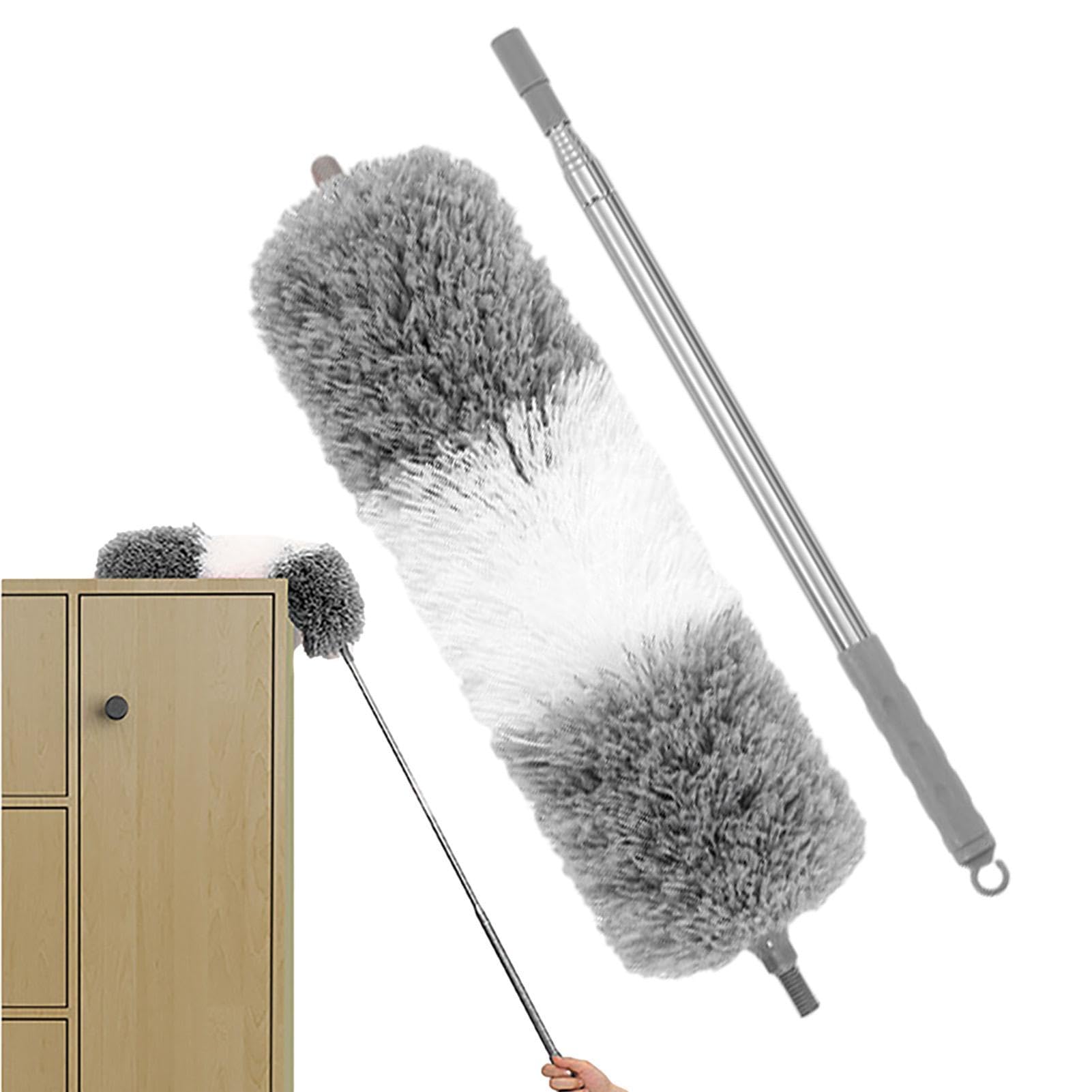 Dusting Wand | Retractable Reusable Microfiber Duster with Extension - Detachable Microfiber Ceiling Duster for Fan and Furniture Kumprohu