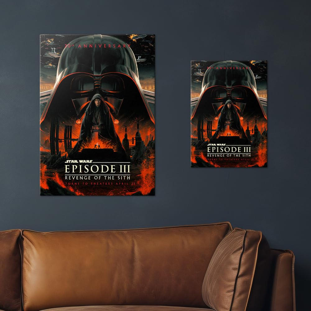Displate Poster in metallo Star Wars – La vendetta dei Sith 20° compleanno – Episodio III Saga Galaxie – Regalo da collezione – Decorazione da parete Premium Poster di film – 32 cm x 45 cm