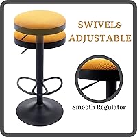 Vista 24 de Taburetes de bar sin espalda, juego de 4 taburetes de bar redondos ajustables para encimera de cocina, taburete giratorio de altura de barra, silla