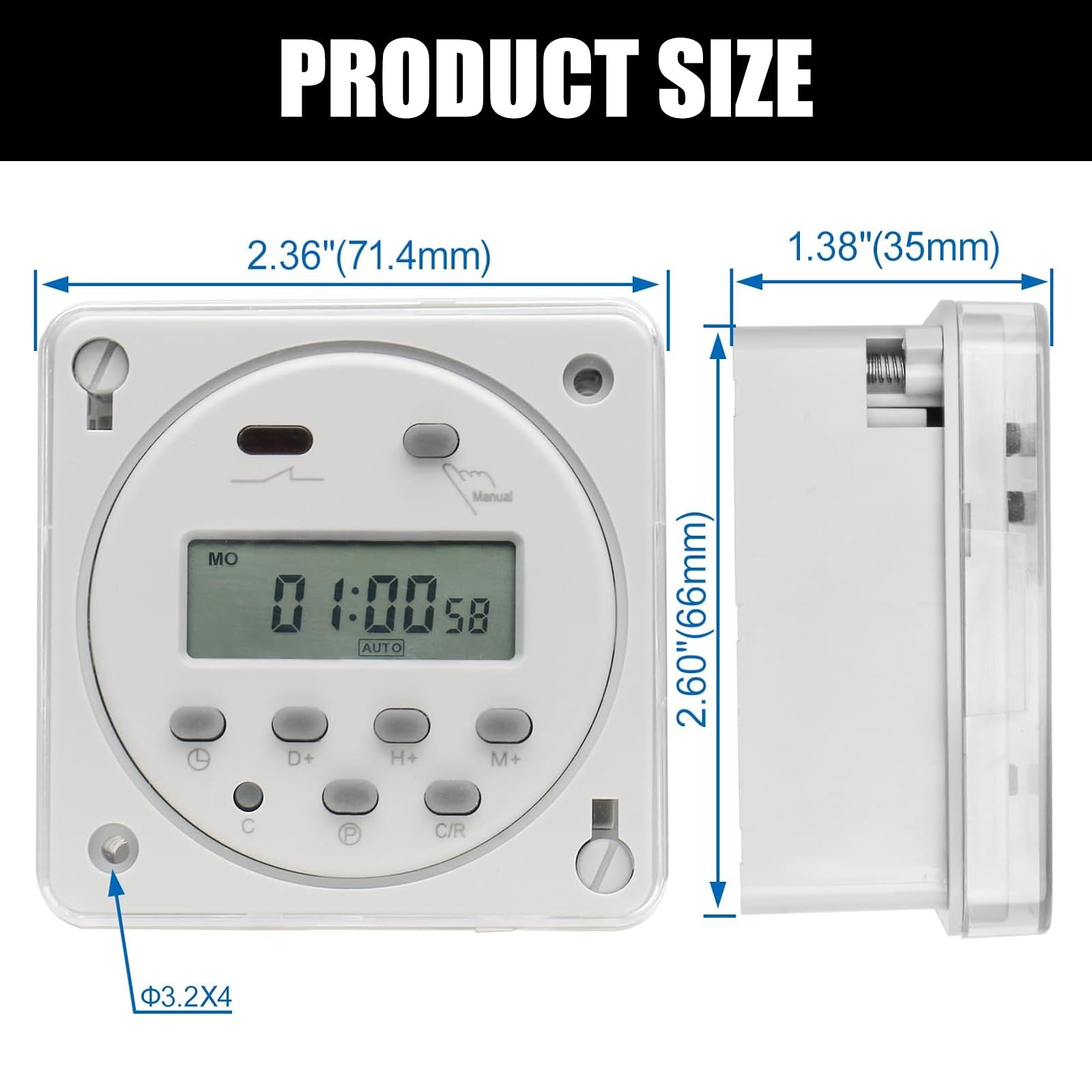 Zeitschaltuhr Digital 12V DC - Programmierbar Mit Wasserdichtem Gehäuse