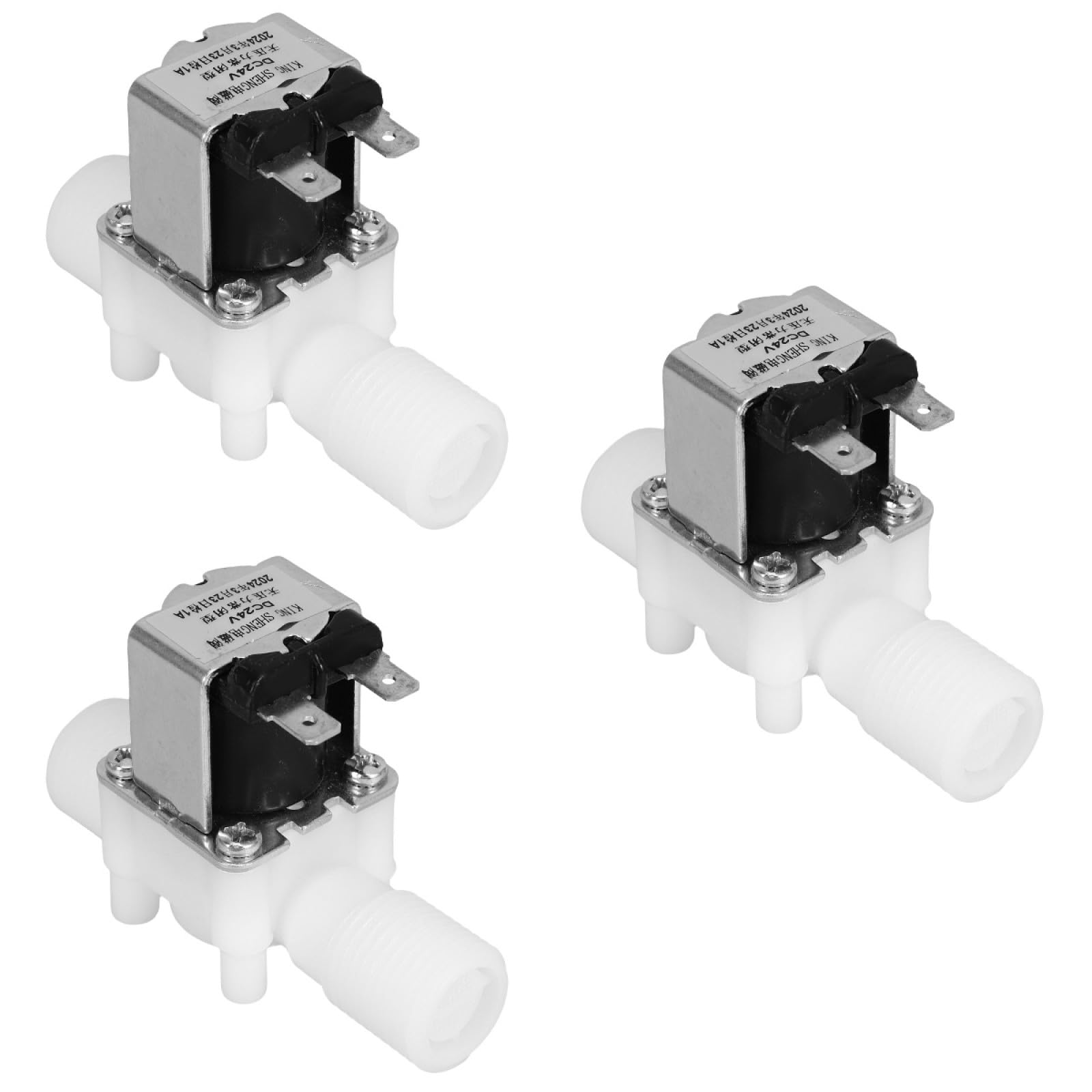 SOLUSTRE 3 Piezas La válvula electromagnética electroválvula de agua válvula solenoide para uso industrial válvulas solenoides para agua válvula solenoide 24v electroválvula de riego PBT，