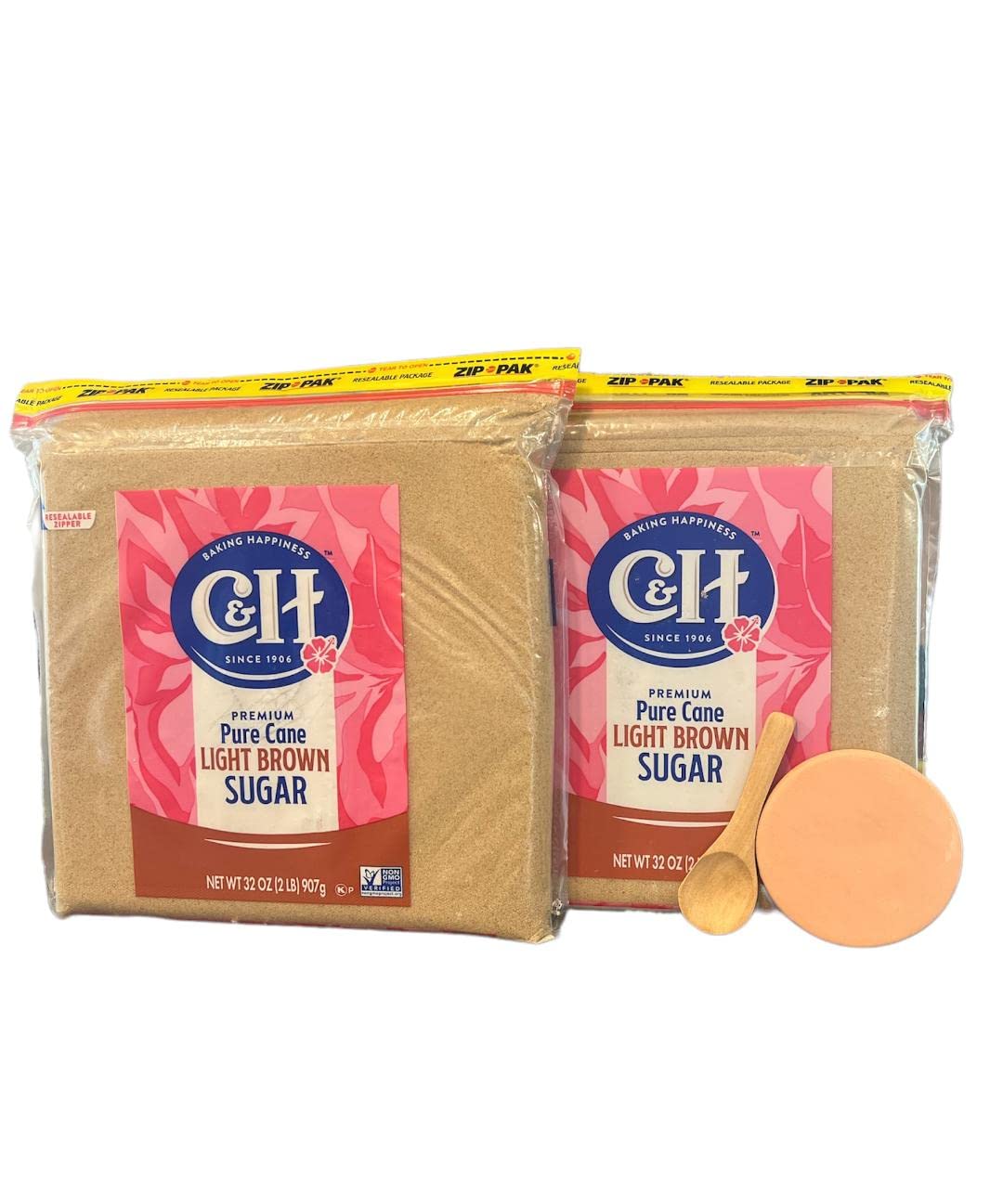 C&H Pure Cane Golden Brown Sugar, 2lb Bag (Pack of 2