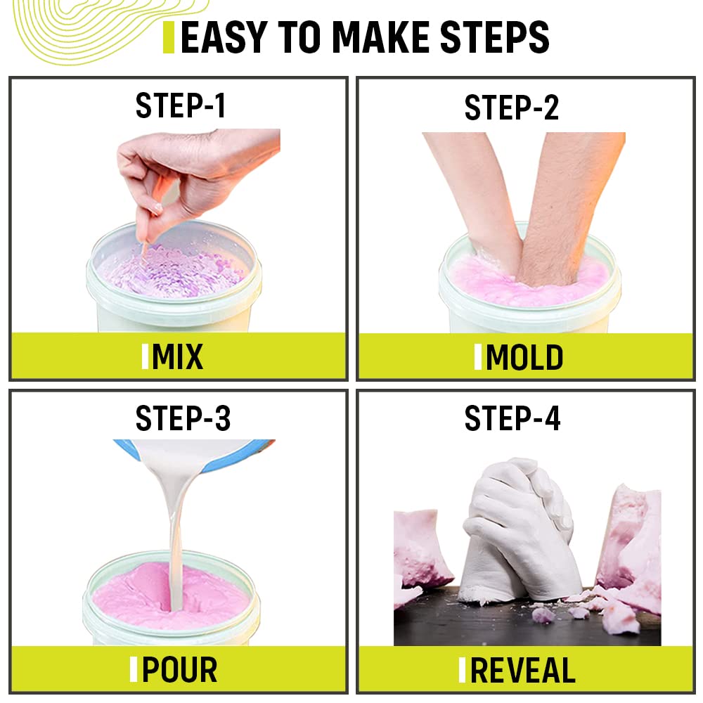 Kraftify Hand Casting Kit - Couples, Marriage Anniversary Gift for Couple Special, Parents,Husband & Wife, Unique Birthday Gift, Casting & Molding Powder for Hand 1