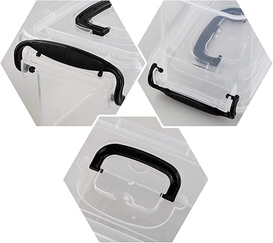 Mini Transparent Plastic Latch Box, 6 Packs Storage Boxes with Handle