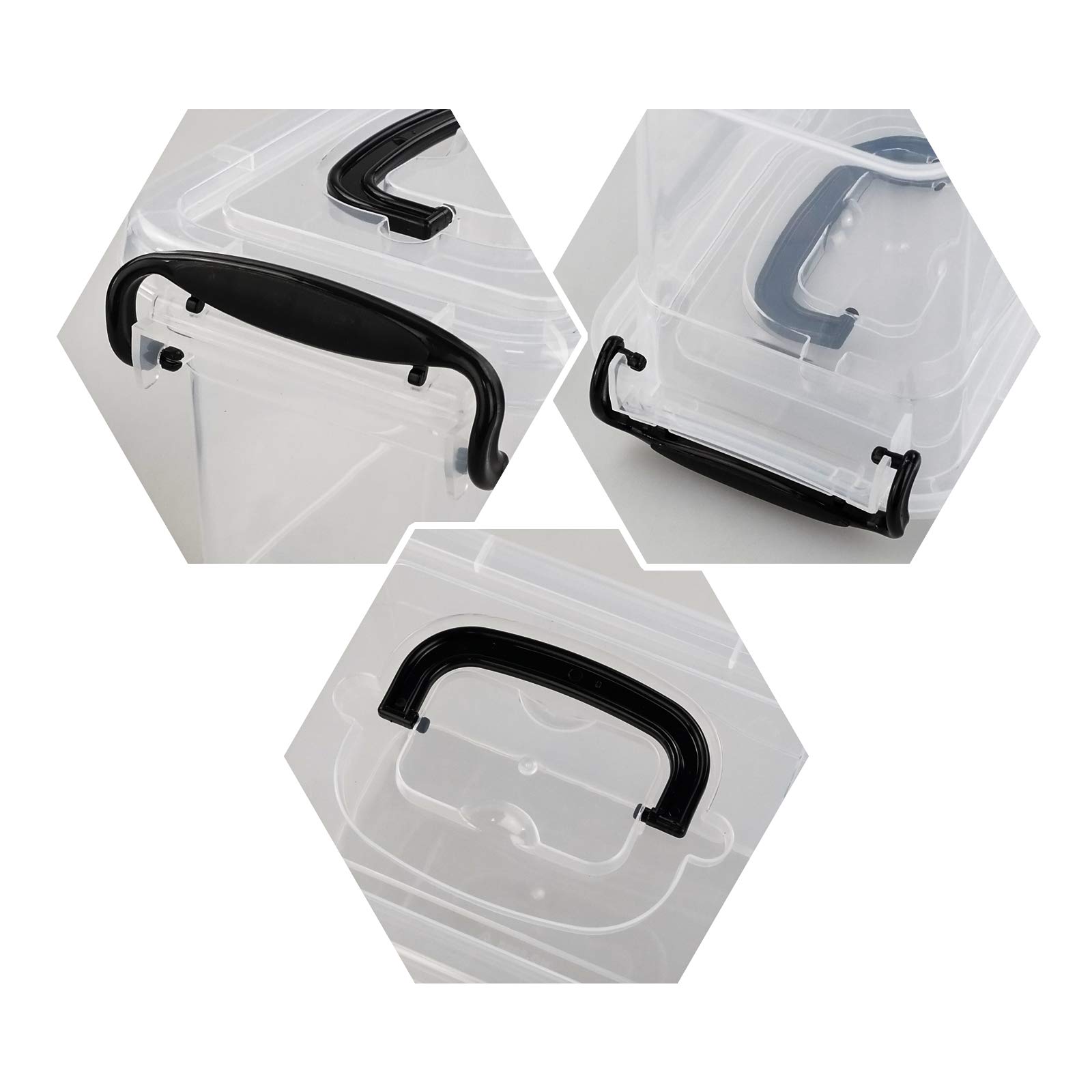 6 Pacchi Scatole con Coperchio Plastica, Scatola Impilabile