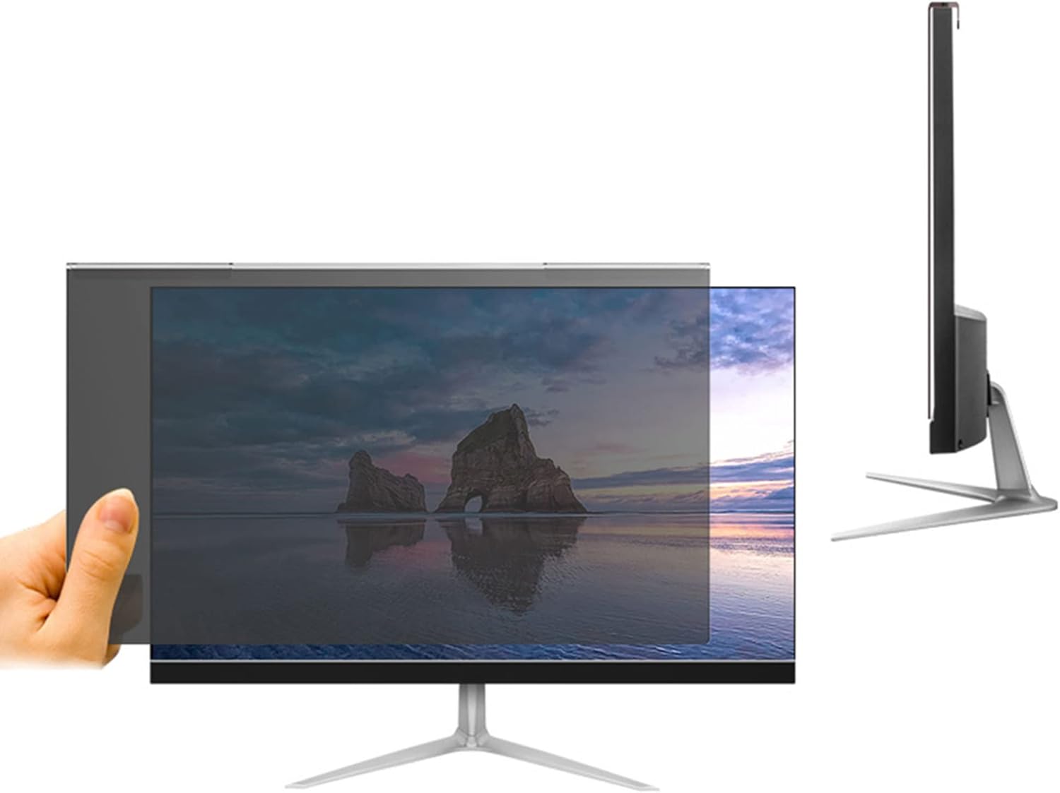 18-27 Inch Computer Screen Protector Privacy Screen Panel, Monitor Desktop Frame Hanging Type for Eye Fatigue, Anti Blue Light, Anti UV, Scratch Resistance / 21.5in491x288mm