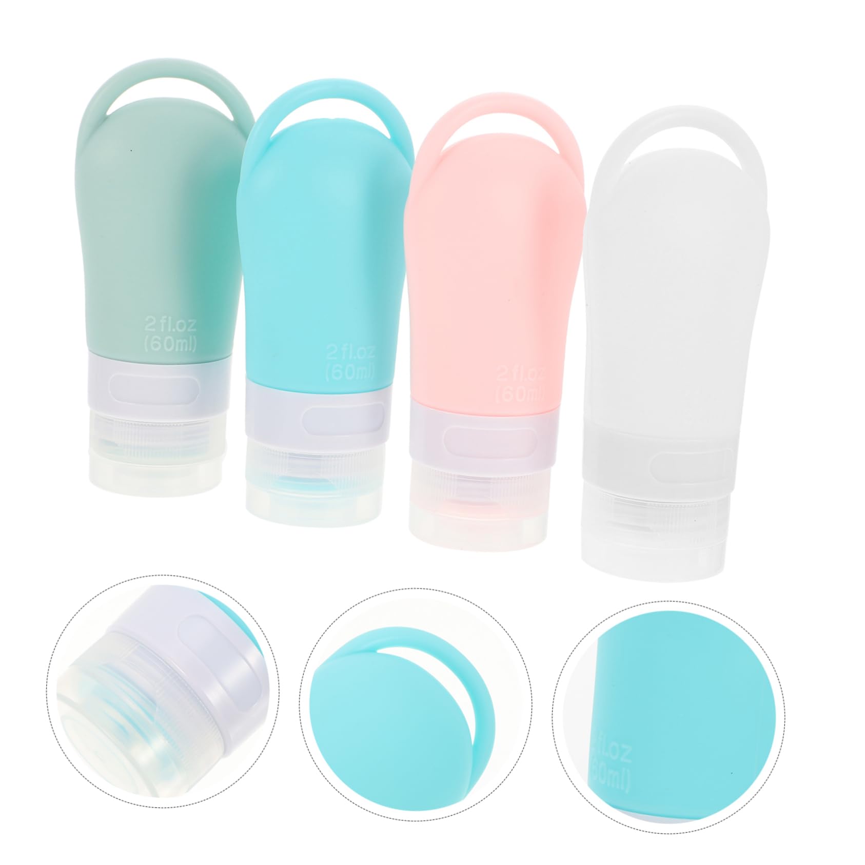 FOMIYES 12piezas Botellas De Silicona Reutilizables Para Viaje De Contenedores De Cosméticos Portátiles Diseño Prueba De Fugas Para Viajes Cortos y Almacenamiento De Líquidos