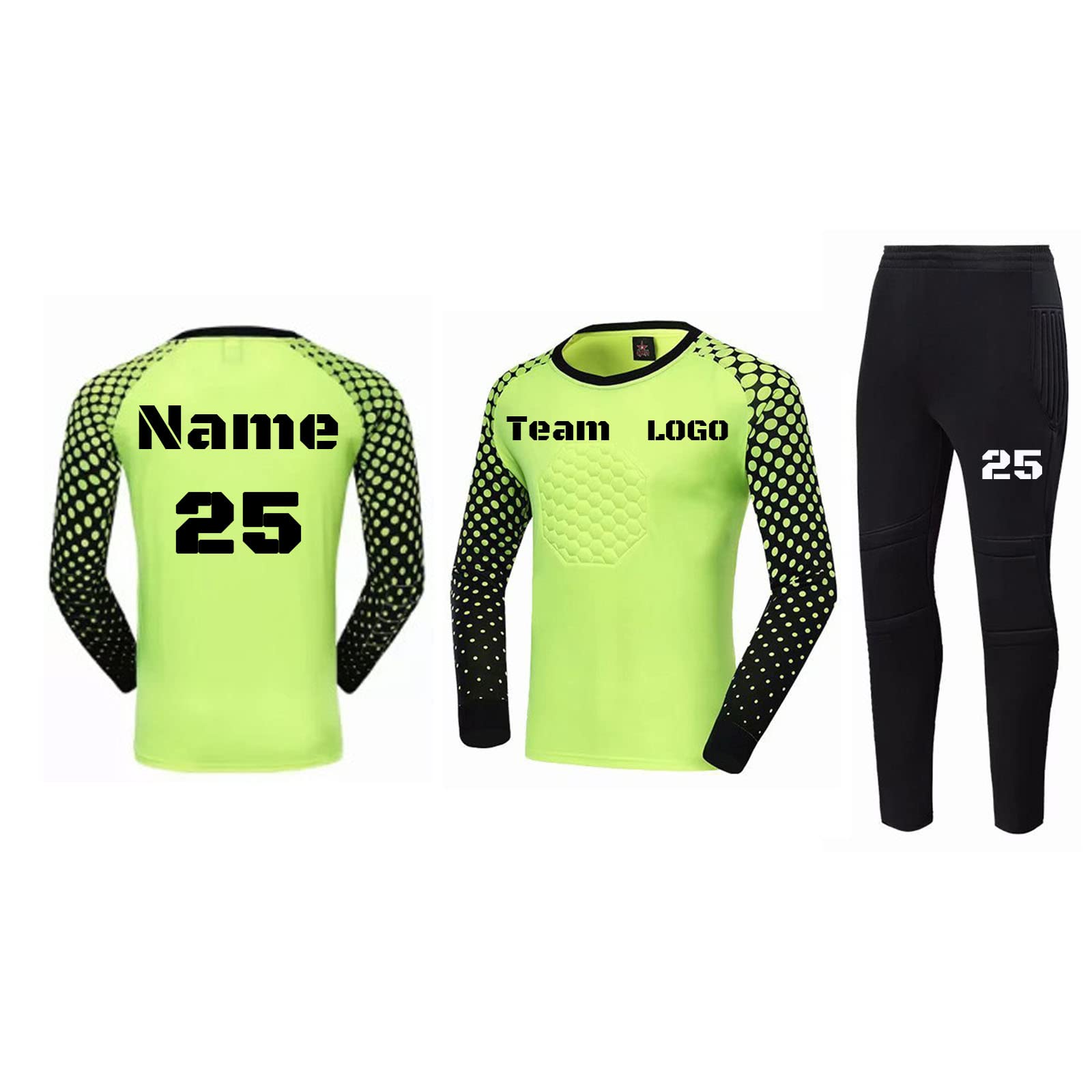 Camiseta de Portero de fútbol para niños Camisetas y Pantalones de fútbol Personalizados para Adultos con Nombre número Logotipo del Equipo Kit de fútbol Personalizado