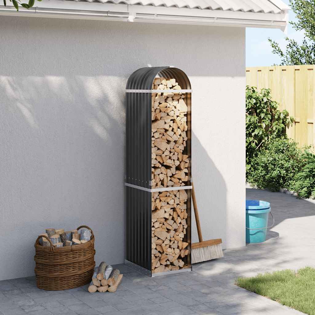 Genérico Leñero Antracita 40x45x170 cm Acero galvanizado,Casa y jardín,Accesorios para hornos de leña y chimeneas,Bolsas y Soportes de leña-364558