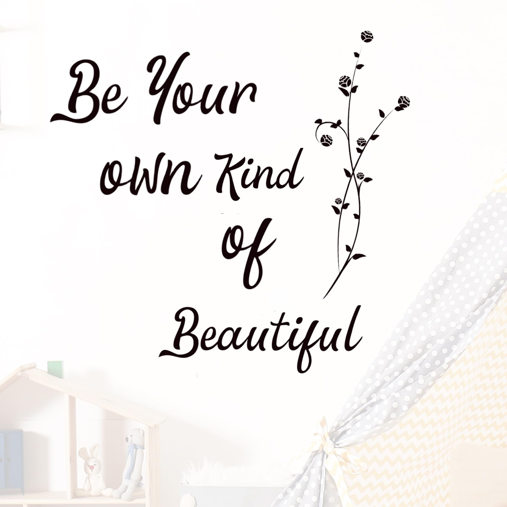 Inspirational Quote Wall Decal, Be Your Own Kind of Beautiful Vinyl Sticker, Removable Peel and Stick Home Decor